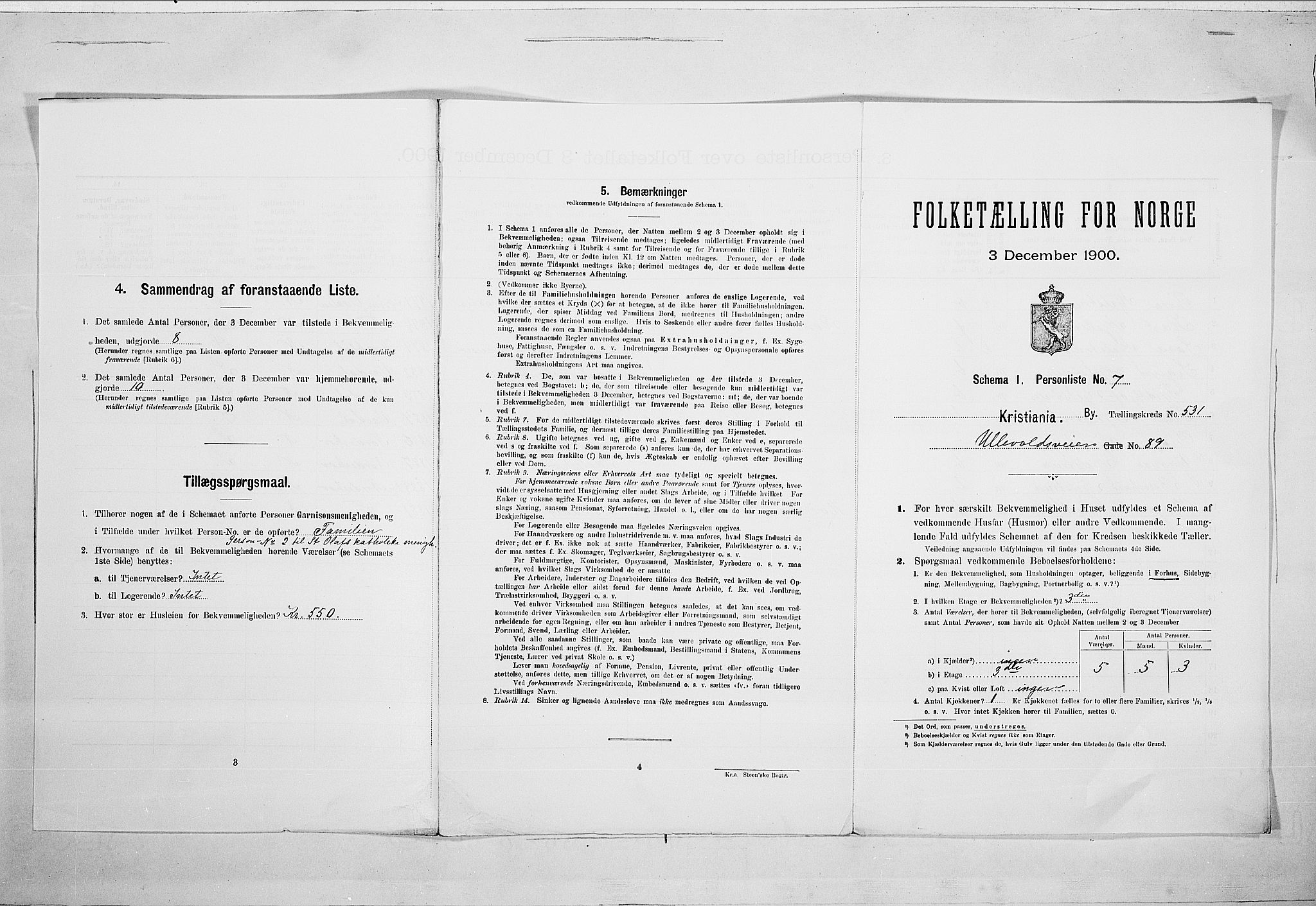 SAO, Folketelling 1900 for 0301 Kristiania kjøpstad, 1900, s. 107480
