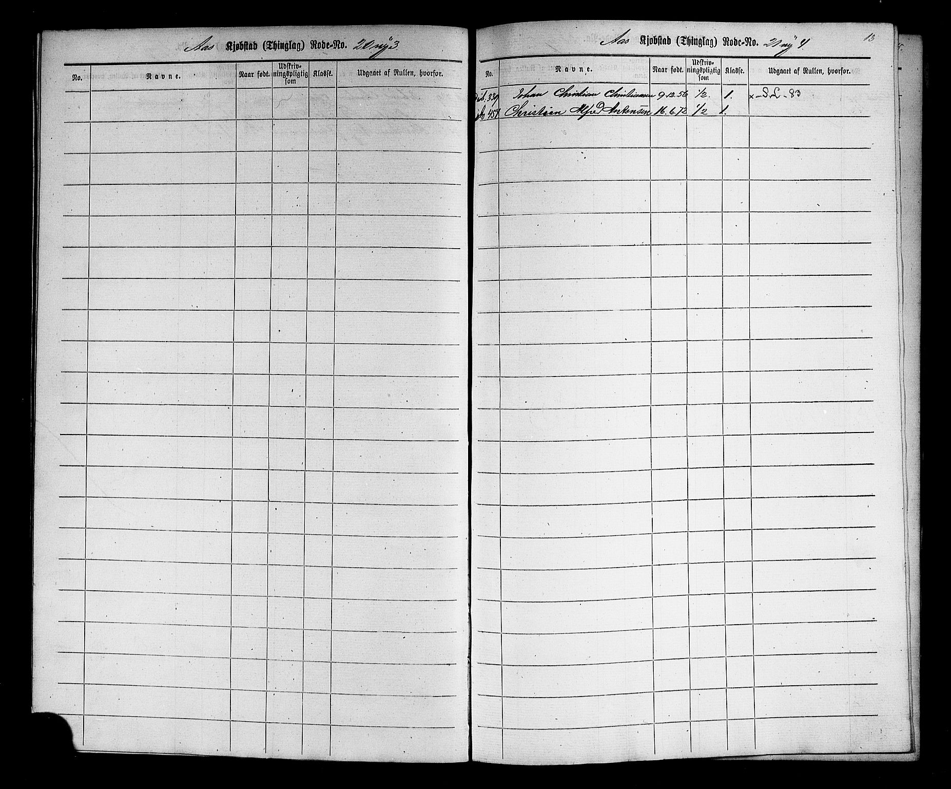 Drøbak mønstringskontor, SAO/A-10569f/F/Fc/Fcc/L0002: Utskrivningsrulle, 1860, s. 13