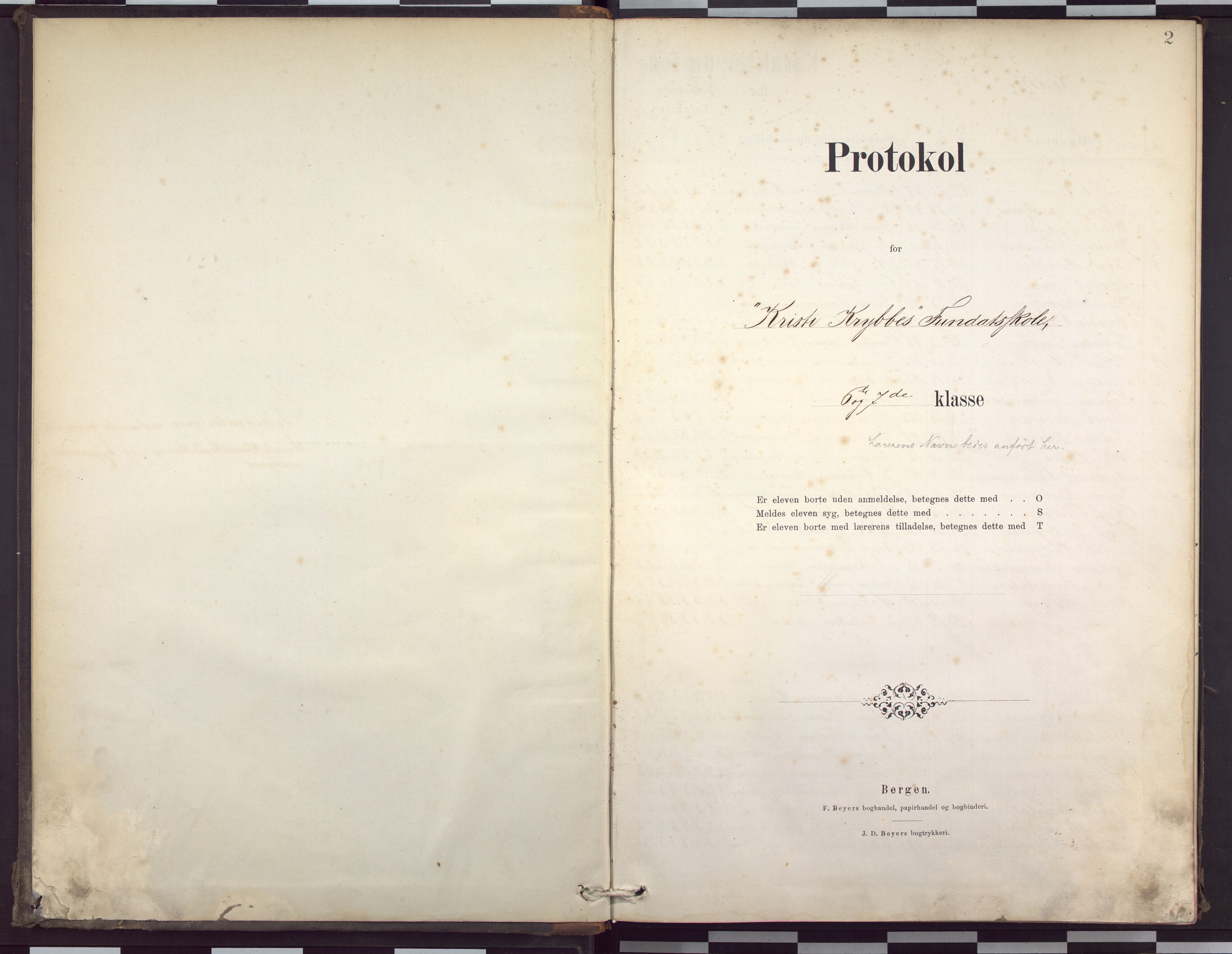 Christi Krybbe skoler, BBA/A-0082/G/Ga/Gaa/L0005: Karakter- og fraværsprotokoll, 1881-1887