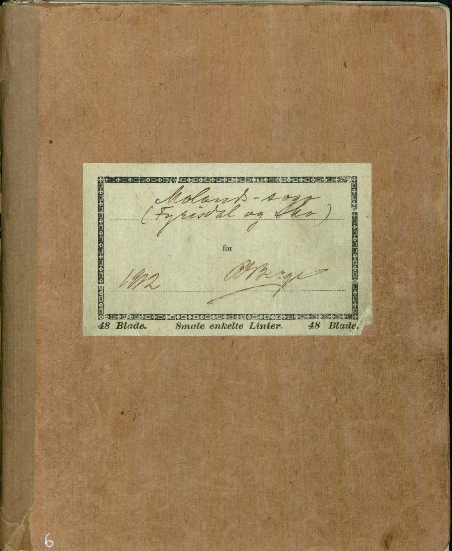 Rikard Berge, TEMU/TGM-A-1003/H/L0006: 6: Katalog yvi Molands sogo (Fyresdal og Mo), 1912