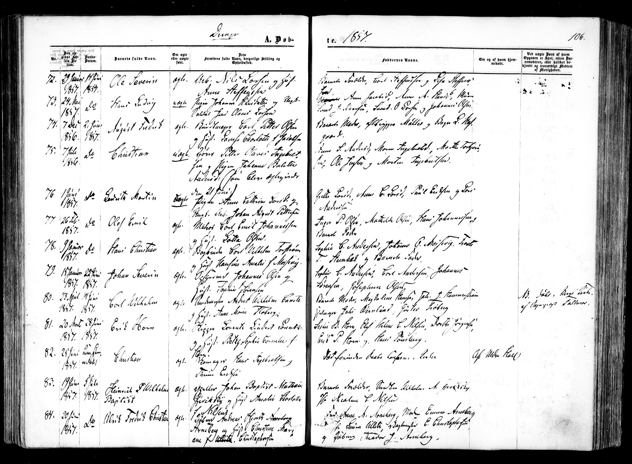 Halden prestekontor Kirkebøker, AV/SAO-A-10909/F/Fa/L0007: Ministerialbok nr. I 7, 1857-1865, s. 106
