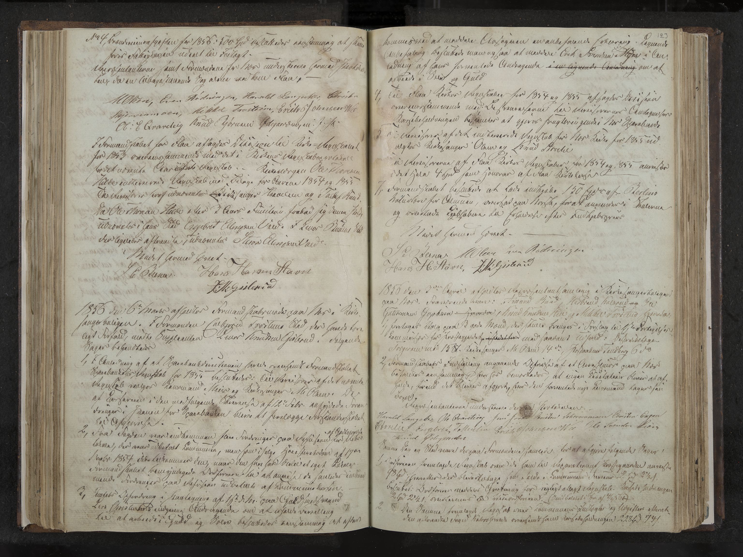 Nes formannskap og sentraladministrasjon, IKAK/0616021-1/A/Aa/L0001: Møtebok med register, 1838-1875, s. 123