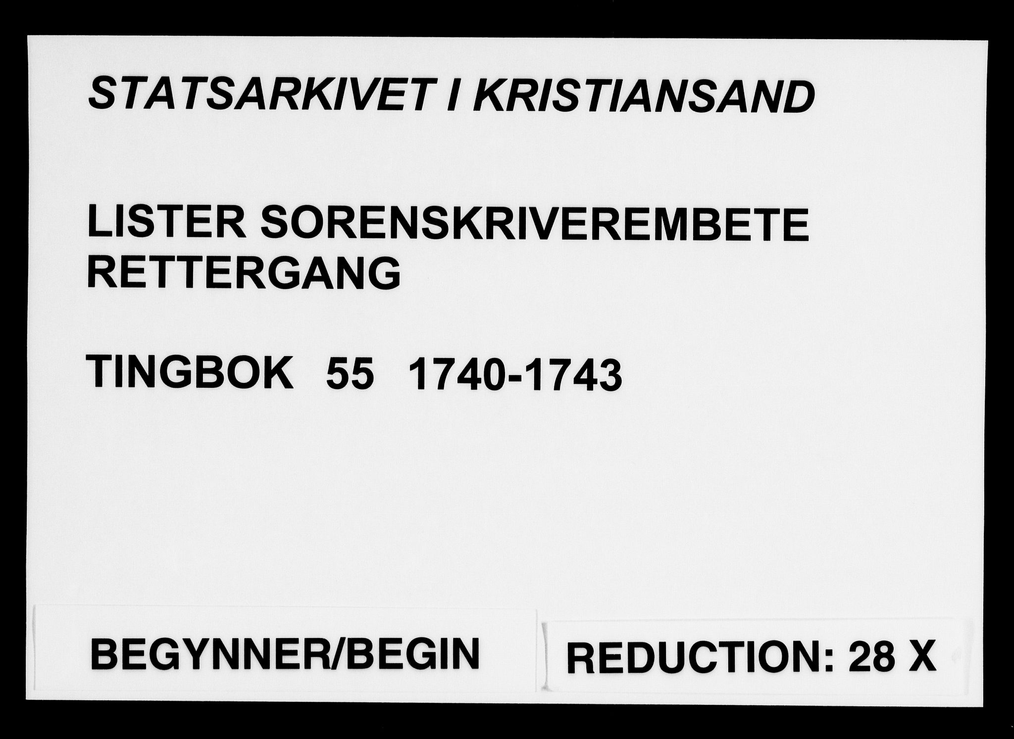 Lister sorenskriveri, SAK/1221-0003/F/Fa/L0055: Tingbok nr 55, 1740-1743