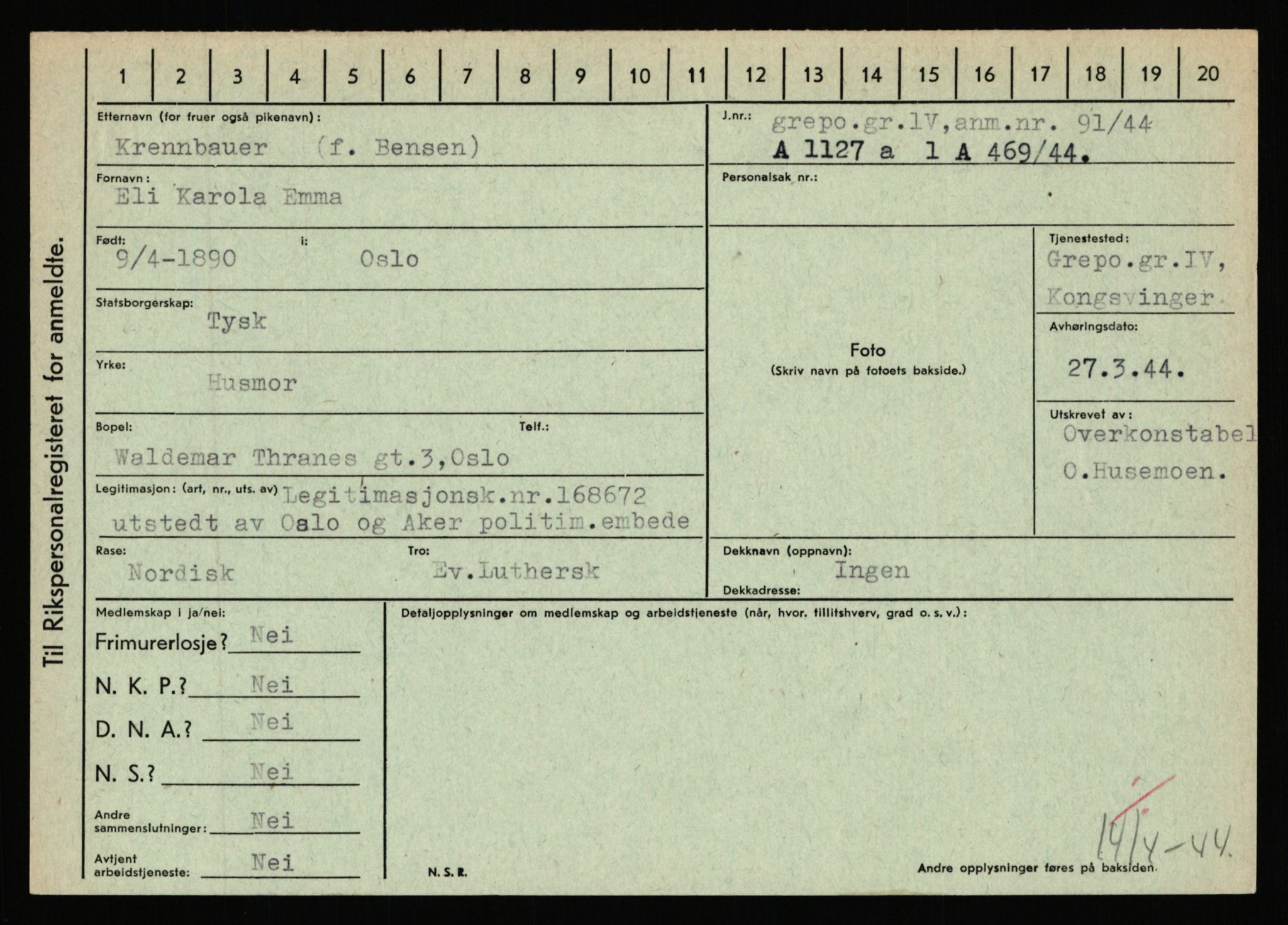 Statspolitiet - Hovedkontoret / Osloavdelingen, AV/RA-S-1329/C/Ca/L0009: Knutsen - Limstrand, 1943-1945, s. 914