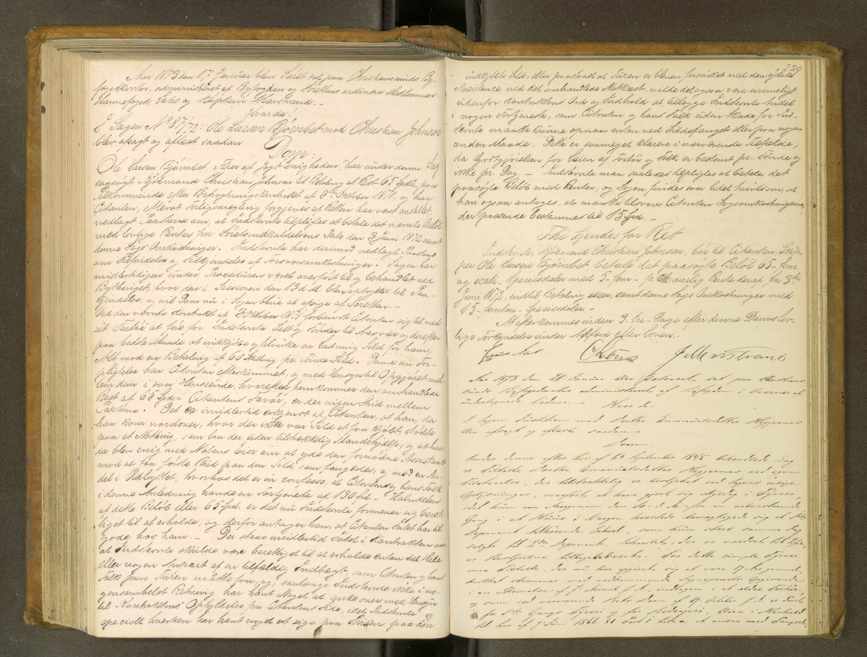 Kristiansund byfogd, AV/SAT-A-4587/A/04/L0004: Domprotokoll. Aut. 24.01.1868, 1868-1874, s. 228b-229a