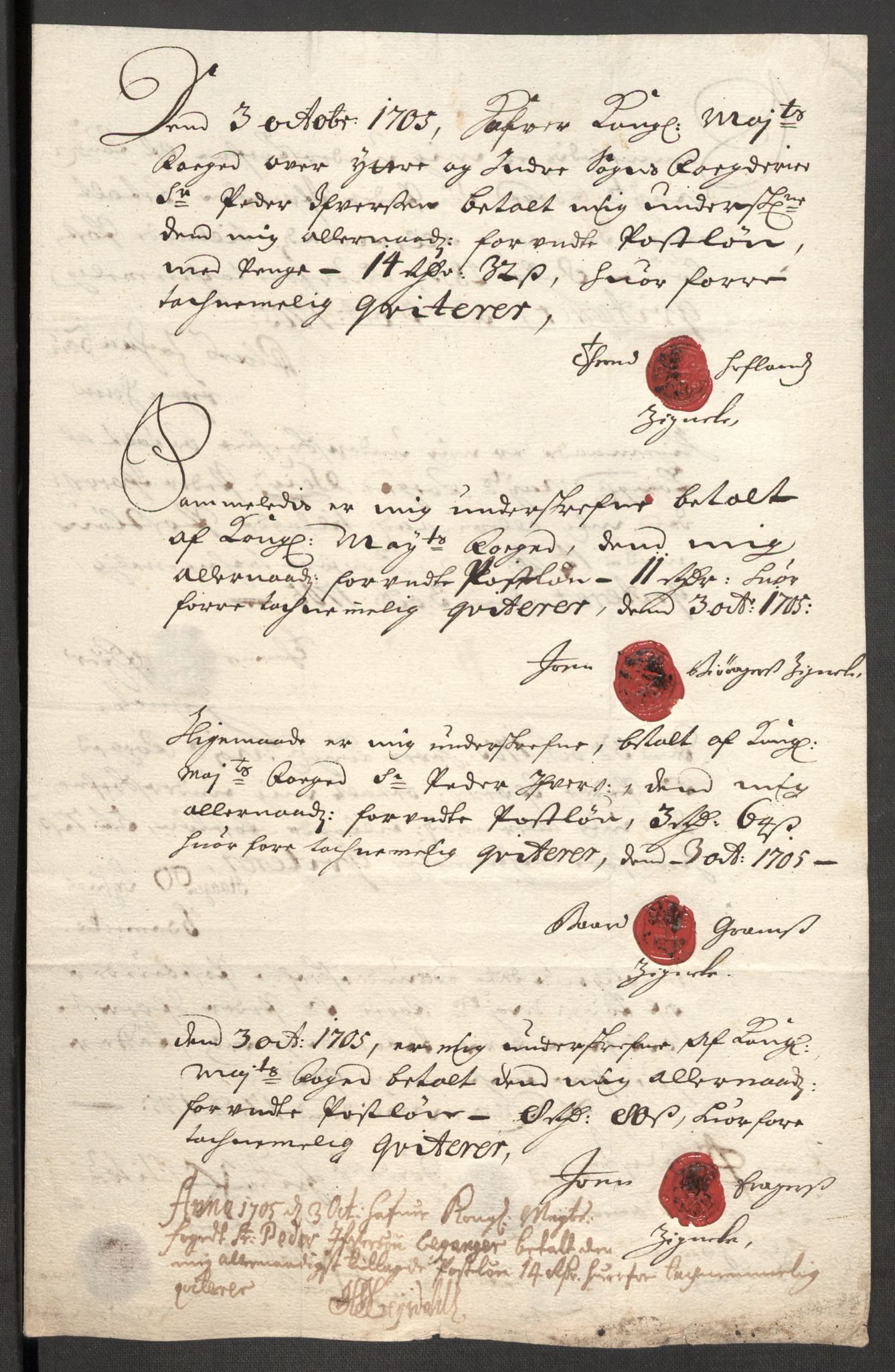 Rentekammeret inntil 1814, Reviderte regnskaper, Fogderegnskap, AV/RA-EA-4092/R52/L3314: Fogderegnskap Sogn, 1705-1707, s. 160