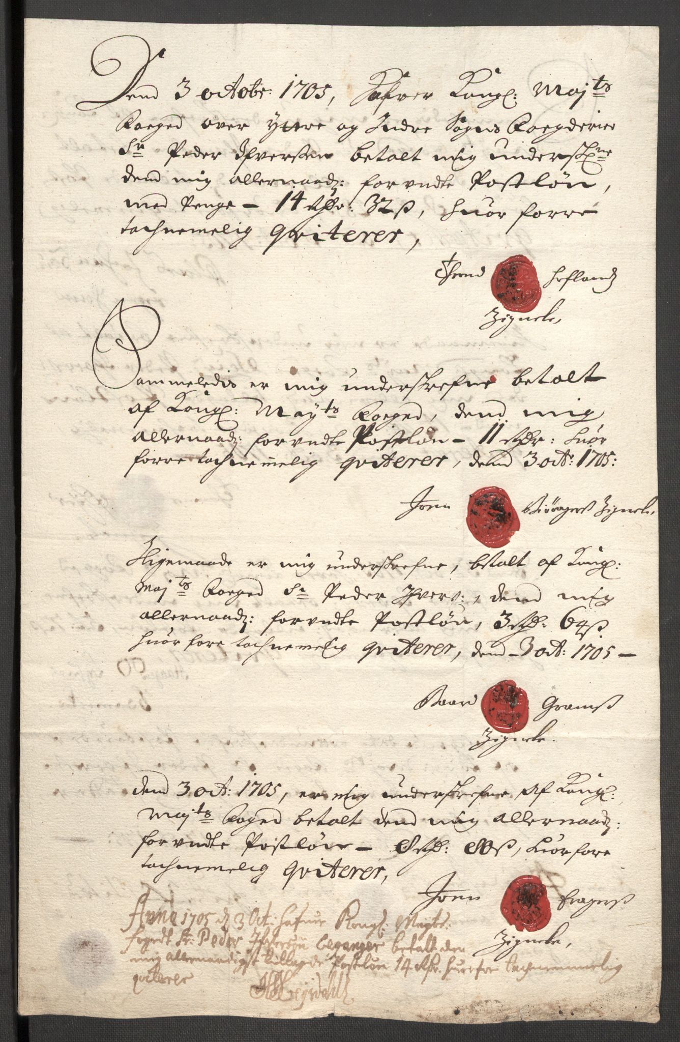 Rentekammeret inntil 1814, Reviderte regnskaper, Fogderegnskap, RA/EA-4092/R52/L3314: Fogderegnskap Sogn, 1705-1707, s. 160