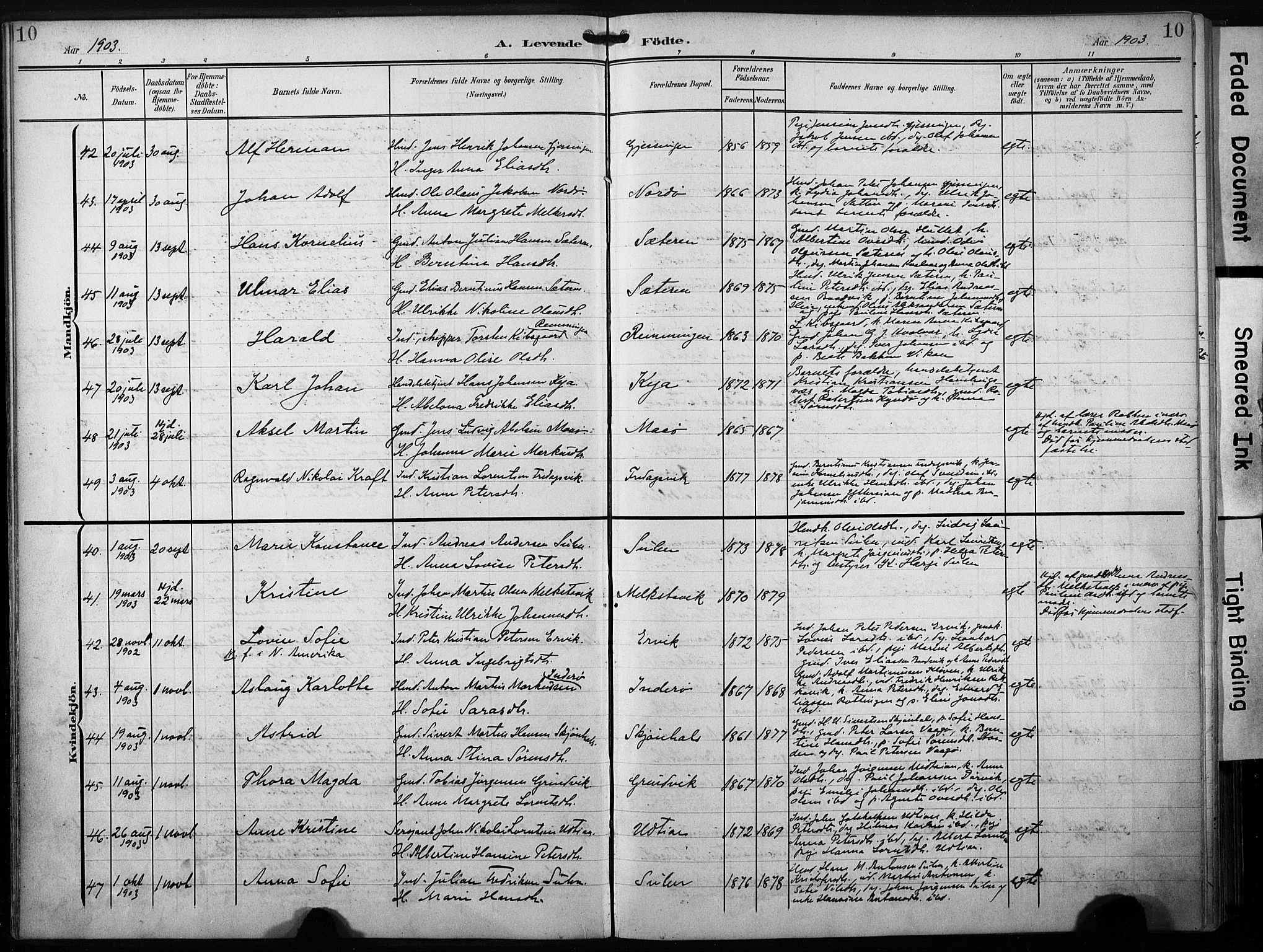 Ministerialprotokoller, klokkerbøker og fødselsregistre - Sør-Trøndelag, SAT/A-1456/640/L0580: Ministerialbok nr. 640A05, 1902-1910, s. 10