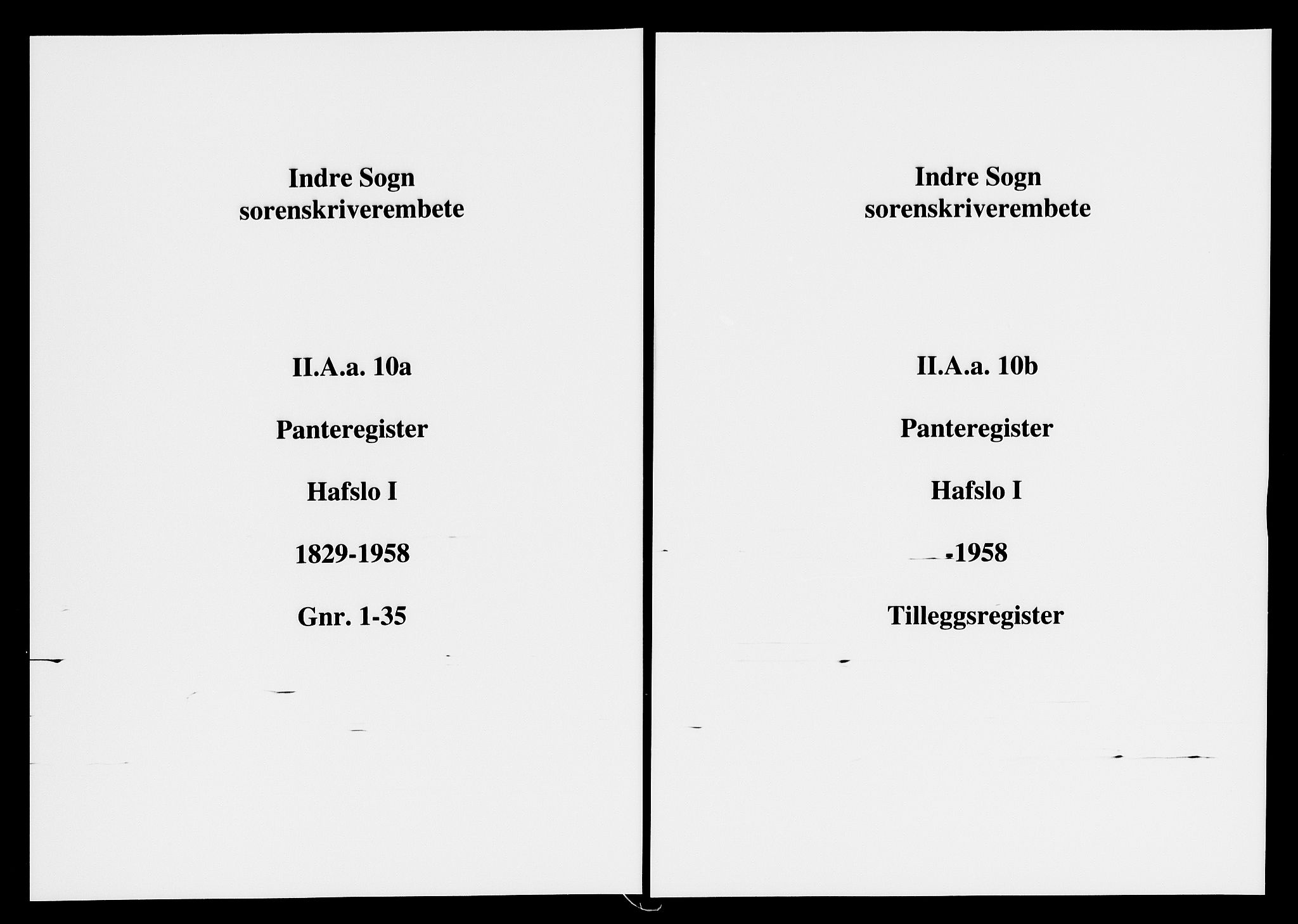 Indre Sogn tingrett, SAB/A-3301/1/G/Ga/Gaa/L0010a: Panteregister nr. II.A.a.10a, 1829-1958