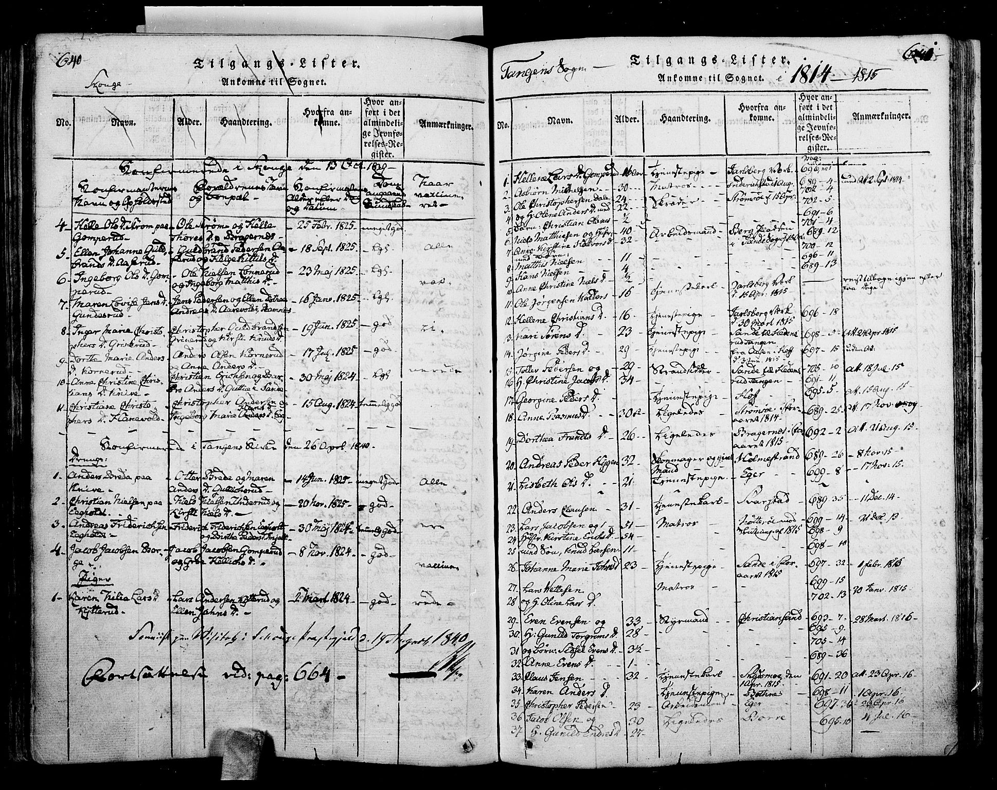Skoger kirkebøker, AV/SAKO-A-59/F/Fa/L0002: Ministerialbok nr. I 2 /2, 1814-1842, s. 640-641