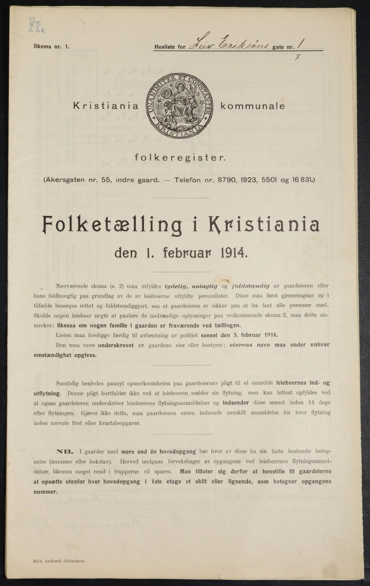 OBA, Kommunal folketelling 1.2.1914 for Kristiania, 1914, s. 57334