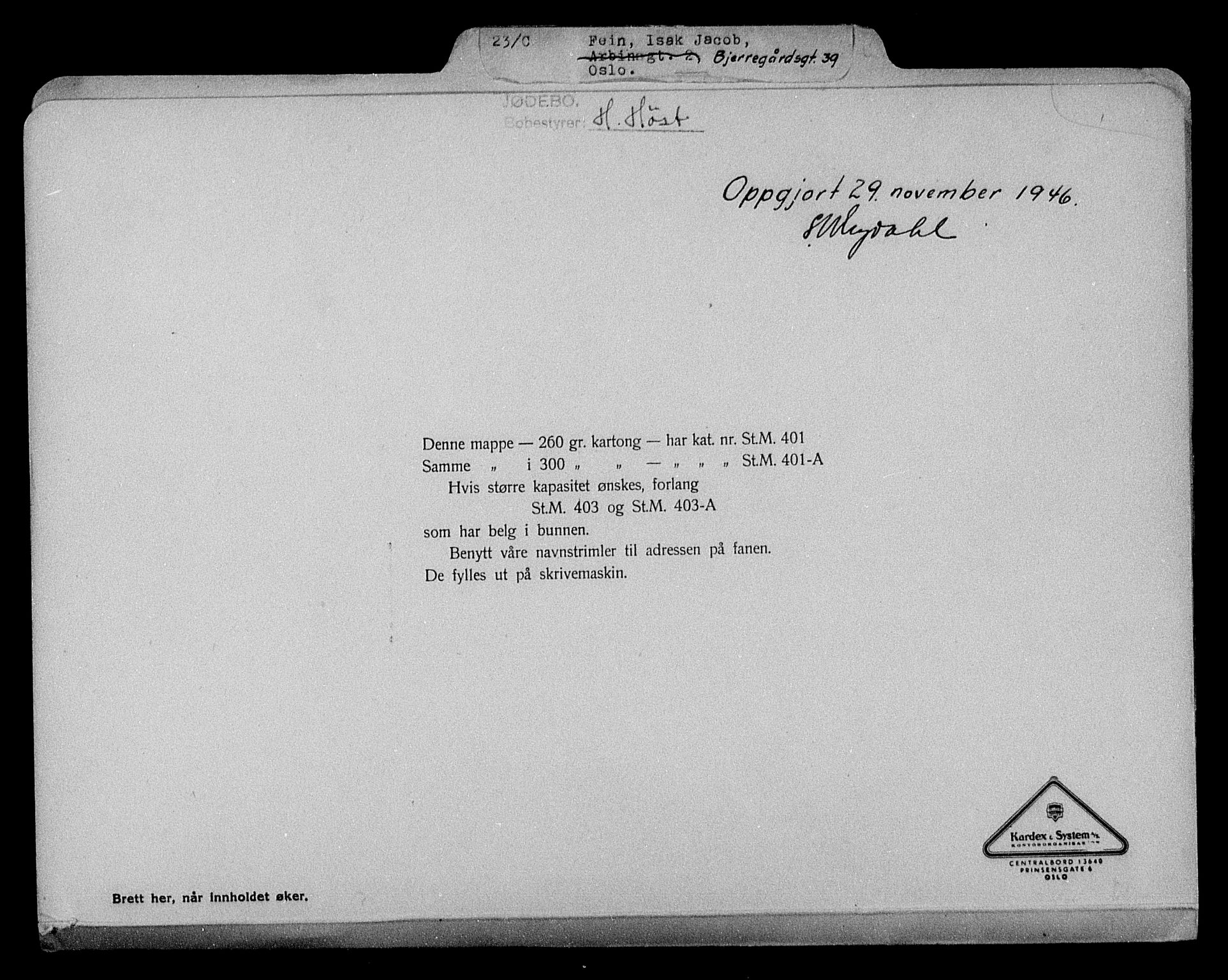 Justisdepartementet, Tilbakeføringskontoret for inndratte formuer, AV/RA-S-1564/H/Hc/Hcc/L0933: --, 1945-1947, s. 486