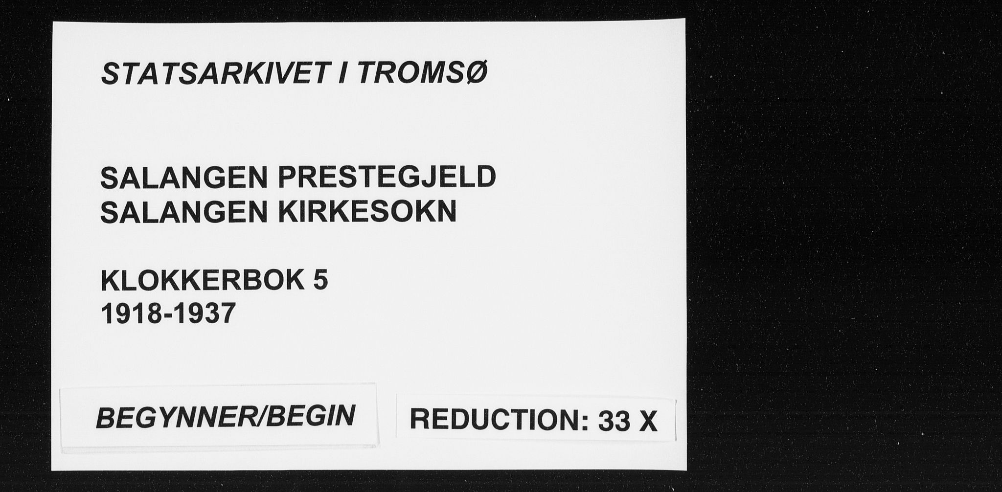 Salangen sokneprestembete, SATØ/S-1324/H/Ha/L0005klokker: Klokkerbok nr. 5, 1918-1937