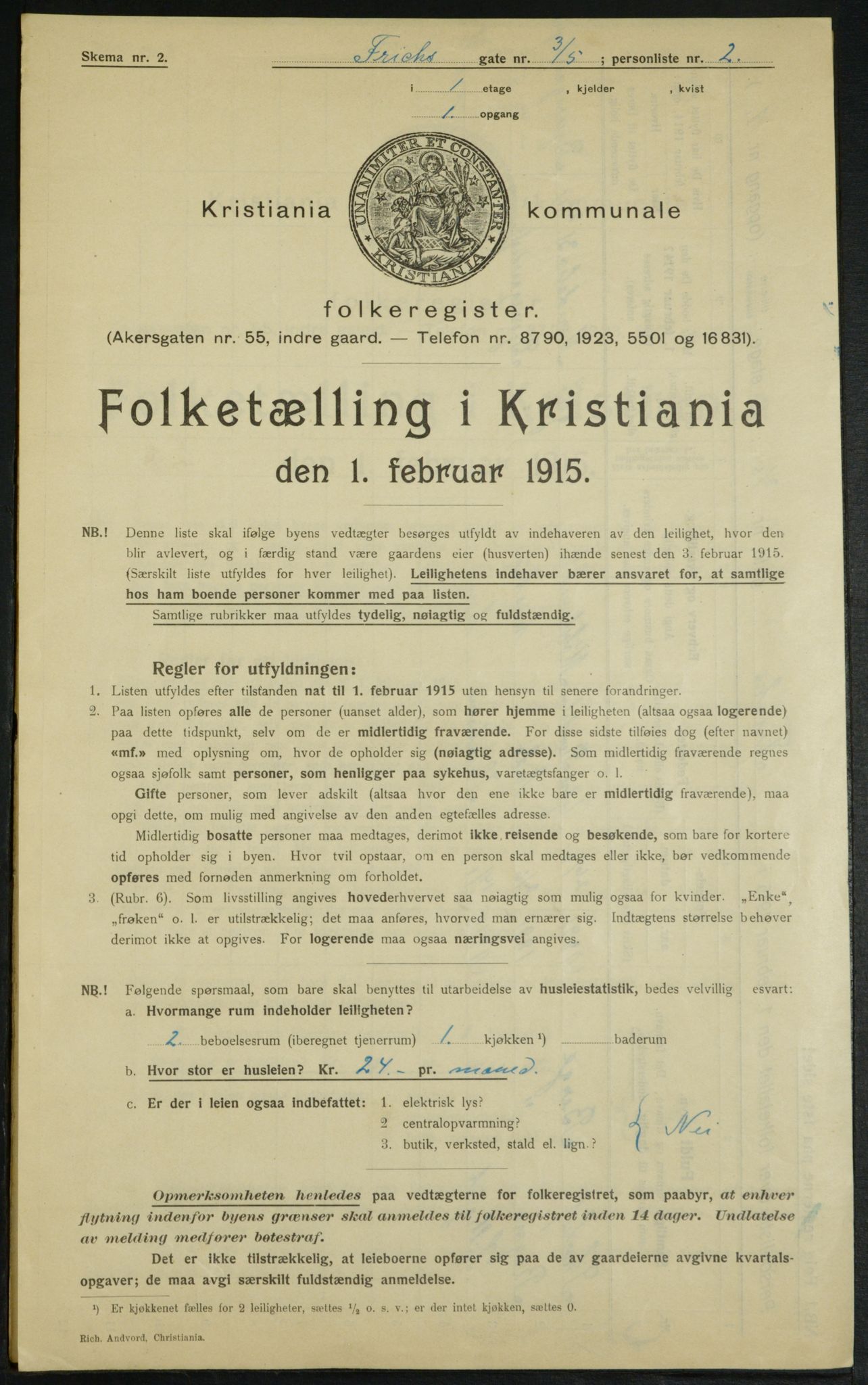 OBA, Kommunal folketelling 1.2.1915 for Kristiania, 1915, s. 26417