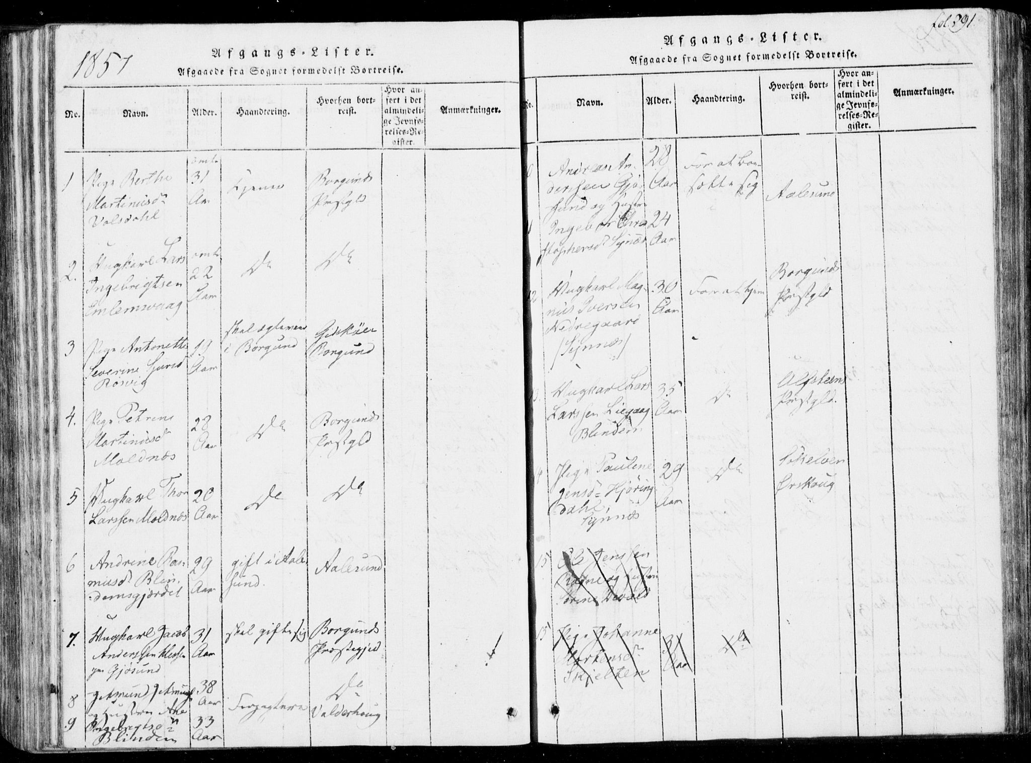 Ministerialprotokoller, klokkerbøker og fødselsregistre - Møre og Romsdal, AV/SAT-A-1454/537/L0517: Ministerialbok nr. 537A01, 1818-1862, s. 291