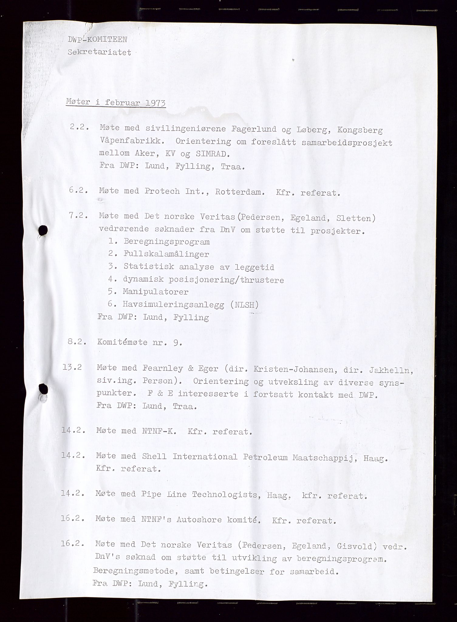 Industridepartementet, Oljekontoret, AV/SAST-A-101348/Di/L0001: DWP, møter juni - november, komiteemøter nr. 19 - 26, 1973-1974, s. 501