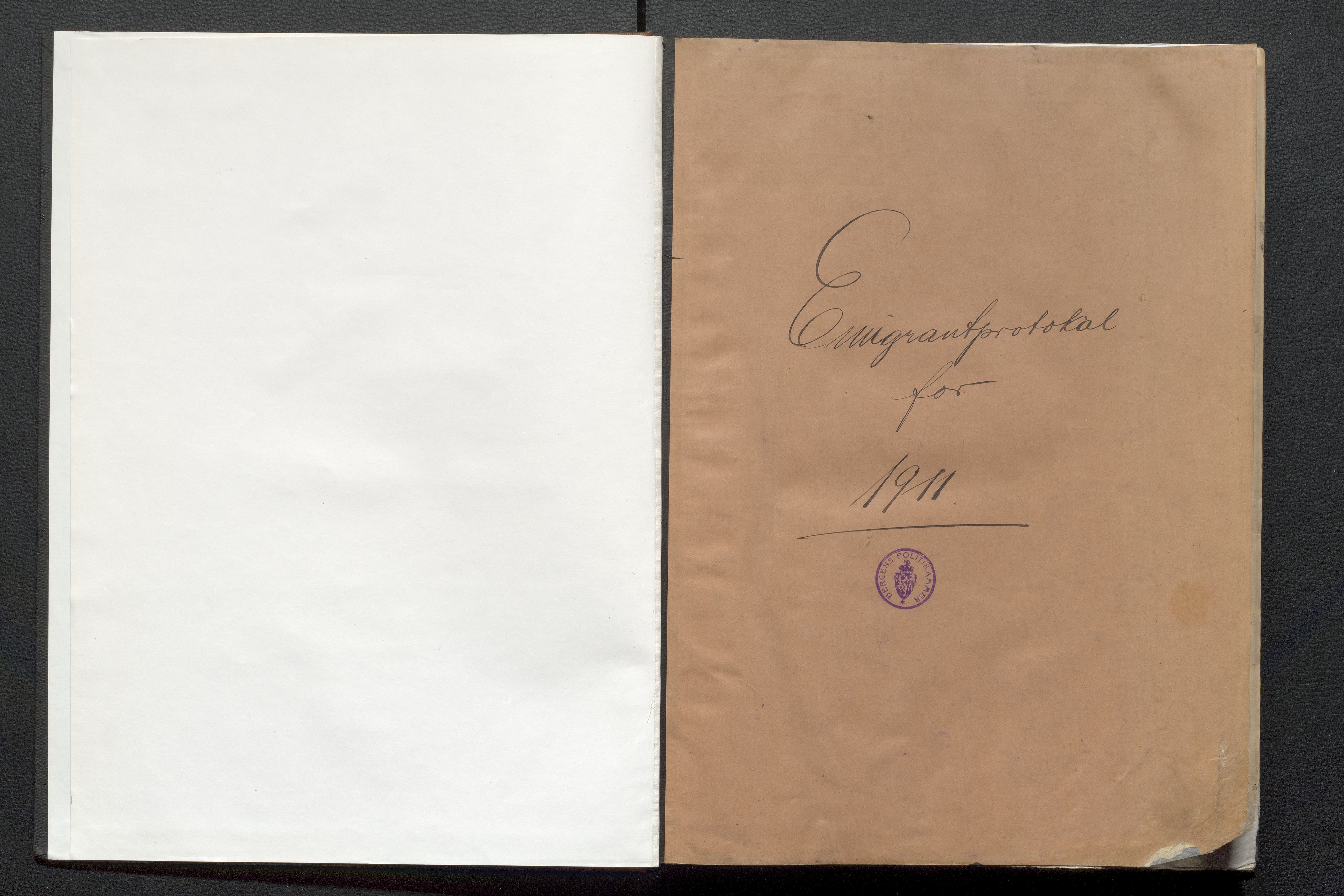 Bergen politikammer / politidistrikt, AV/SAB-A-60401/J.a/J.ab/L0011: Emigrantprotokoll, 1911
