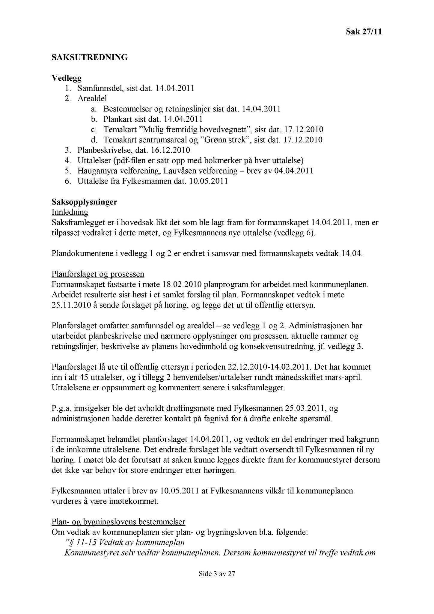 Klæbu Kommune, TRKO/KK/01-KS/L004: Kommunestyret - Møtedokumenter, 2011, s. 963