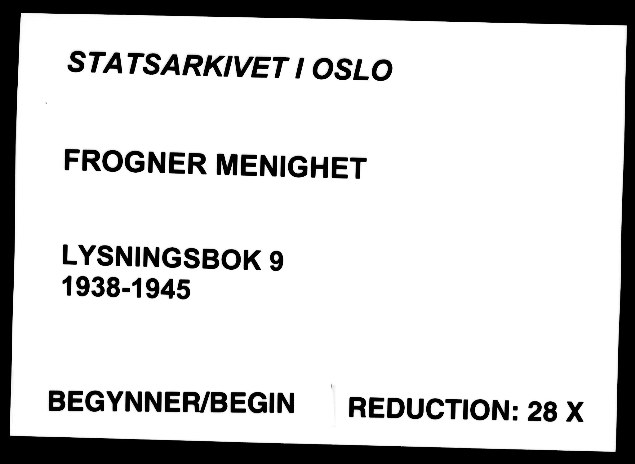 Frogner prestekontor Kirkebøker, SAO/A-10886/H/Ha/L0009: Lysningsprotokoll nr. 9, 1938-1945