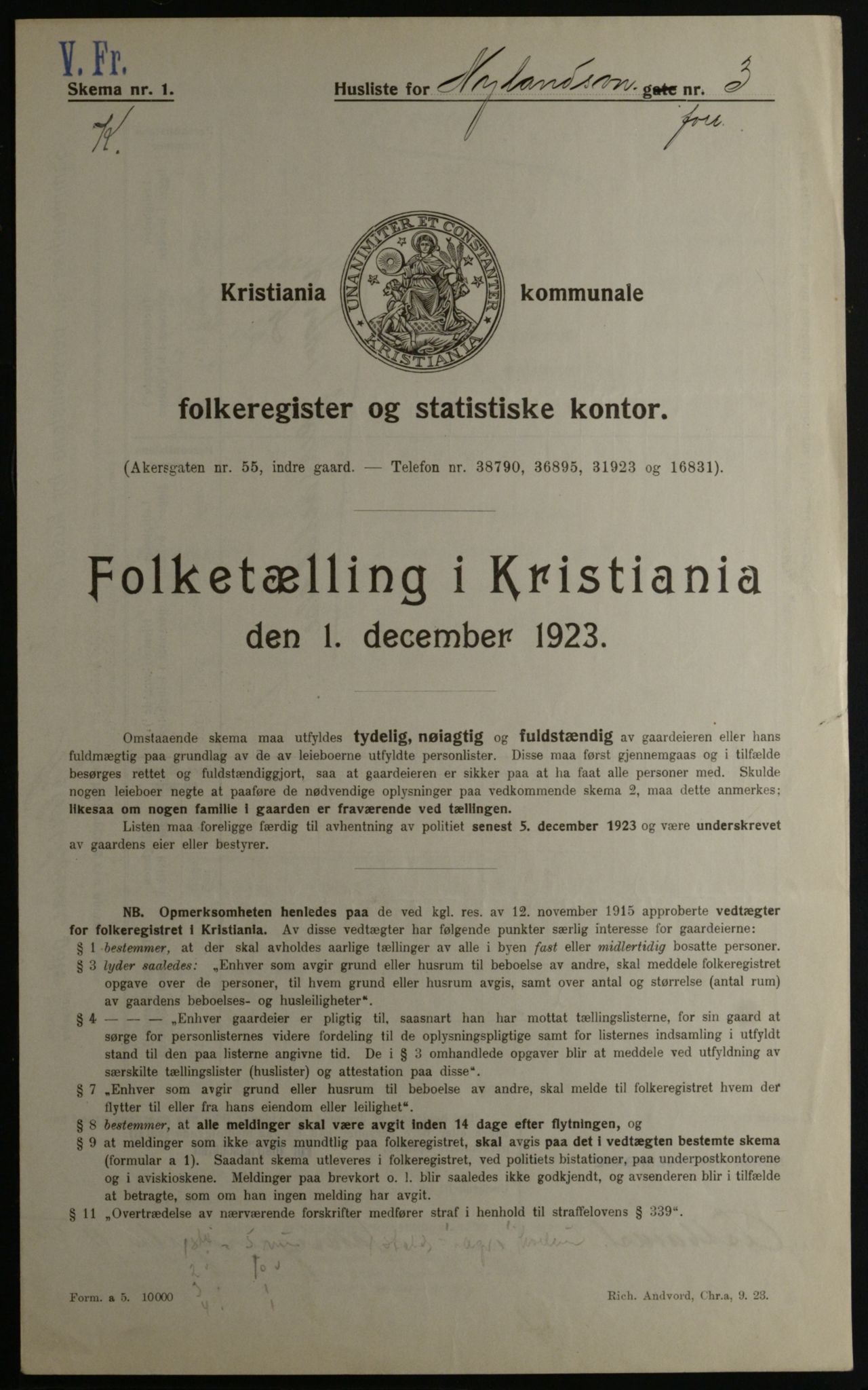 OBA, Kommunal folketelling 1.12.1923 for Kristiania, 1923, s. 81297