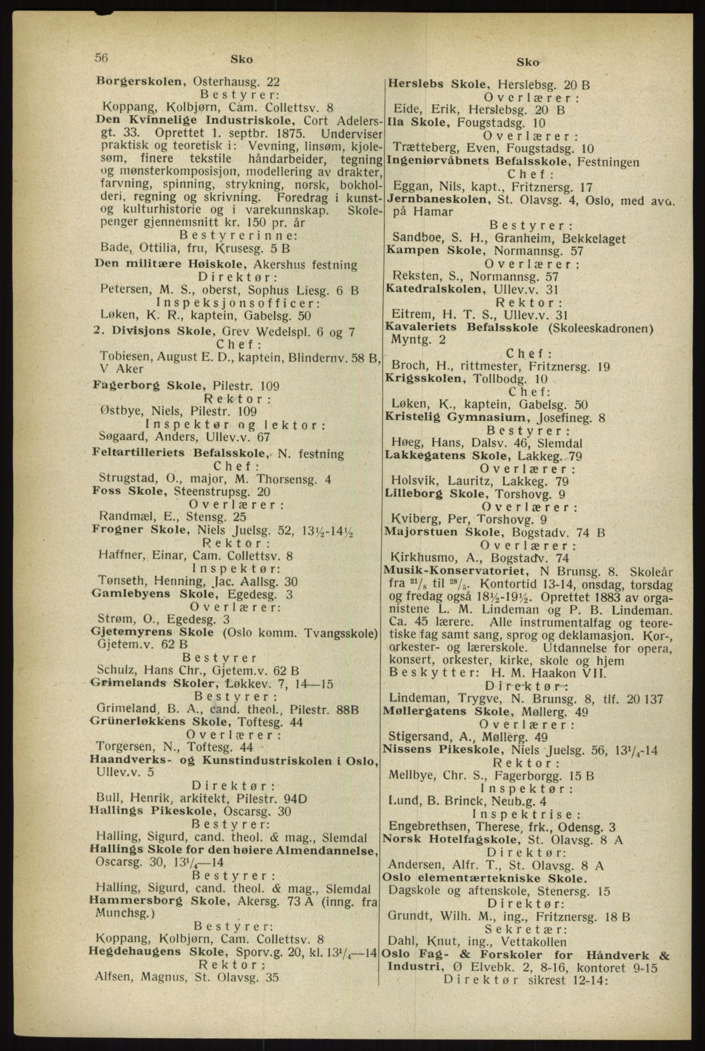 Kristiania/Oslo adressebok, PUBL/-, 1933, s. 56
