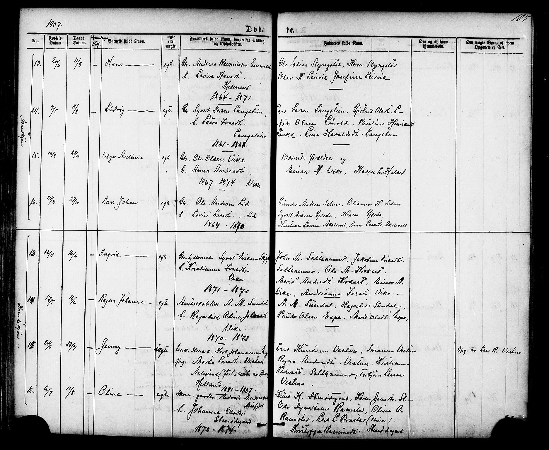 Ministerialprotokoller, klokkerbøker og fødselsregistre - Møre og Romsdal, AV/SAT-A-1454/539/L0536: Klokkerbok nr. 539C02, 1867-1913, s. 105