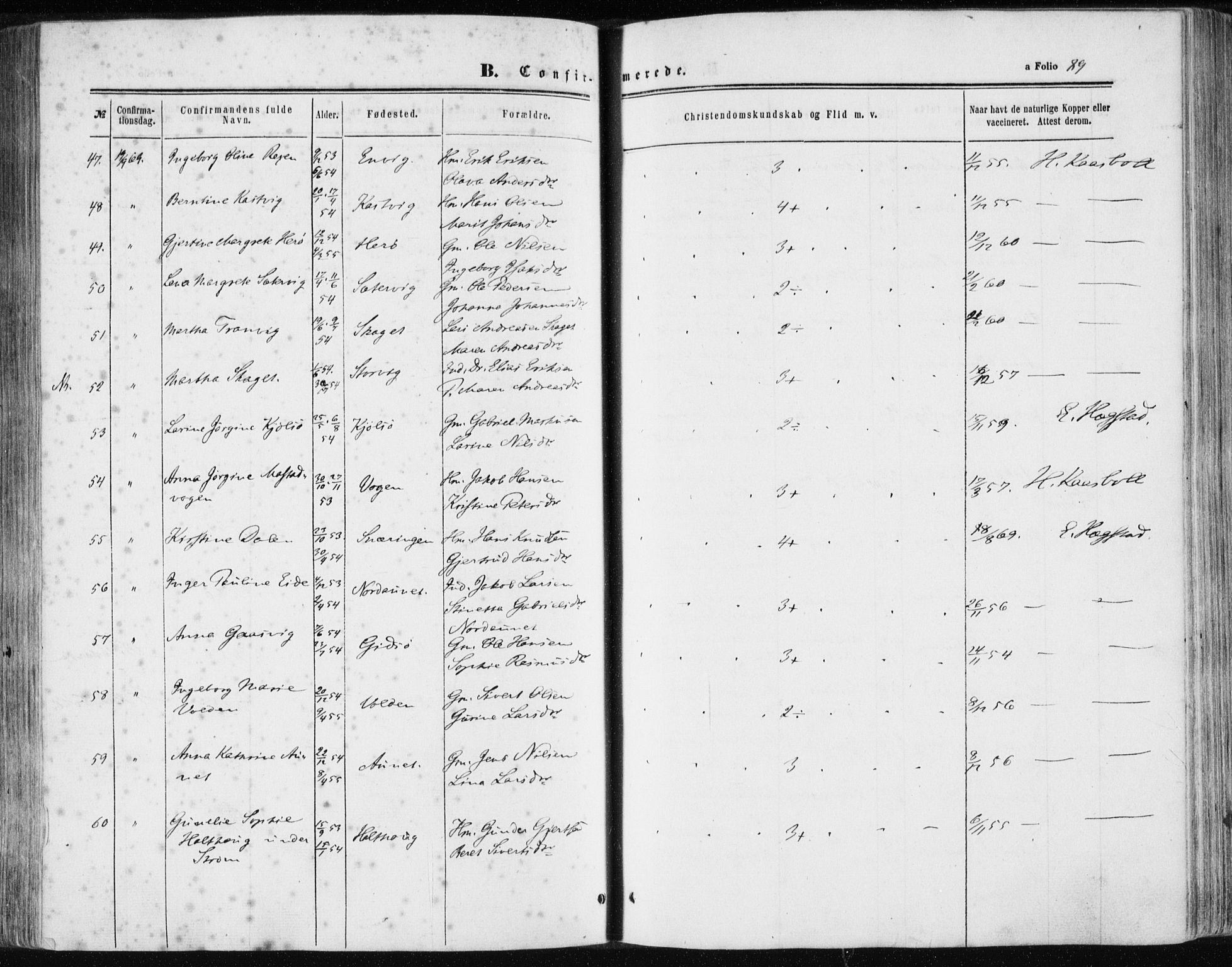 Ministerialprotokoller, klokkerbøker og fødselsregistre - Sør-Trøndelag, SAT/A-1456/634/L0531: Ministerialbok nr. 634A07, 1861-1870, s. 89