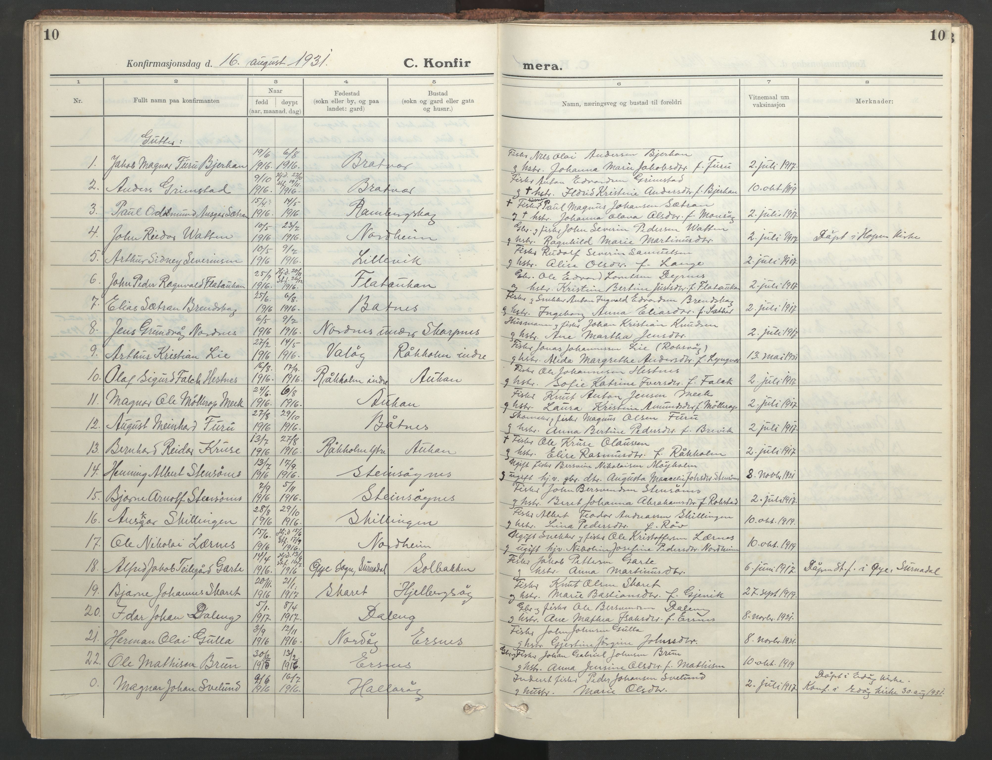 Ministerialprotokoller, klokkerbøker og fødselsregistre - Møre og Romsdal, AV/SAT-A-1454/582/L0950: Klokkerbok nr. 582C02, 1926-1950, s. 10