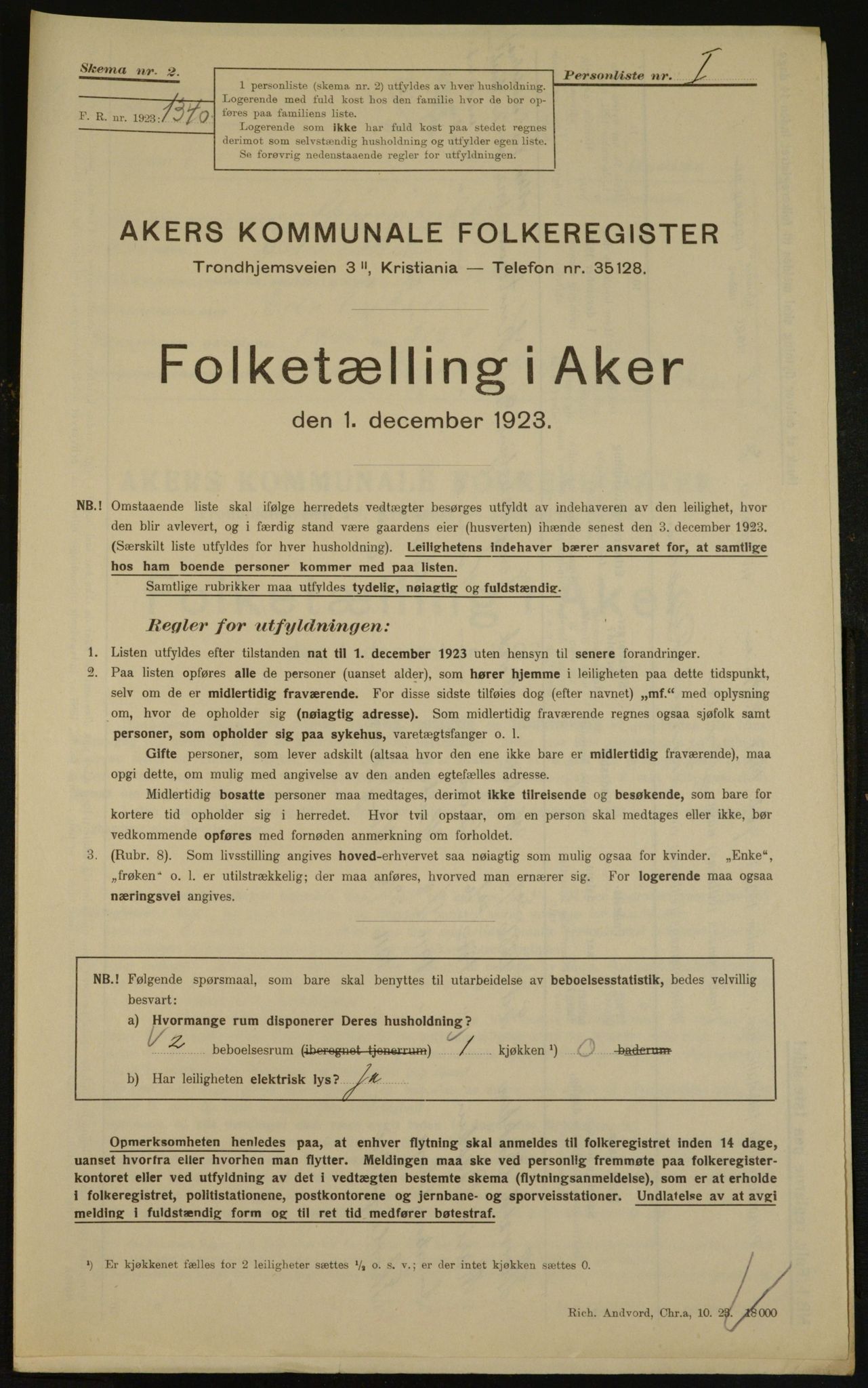 , Kommunal folketelling 1.12.1923 for Aker, 1923, s. 30907