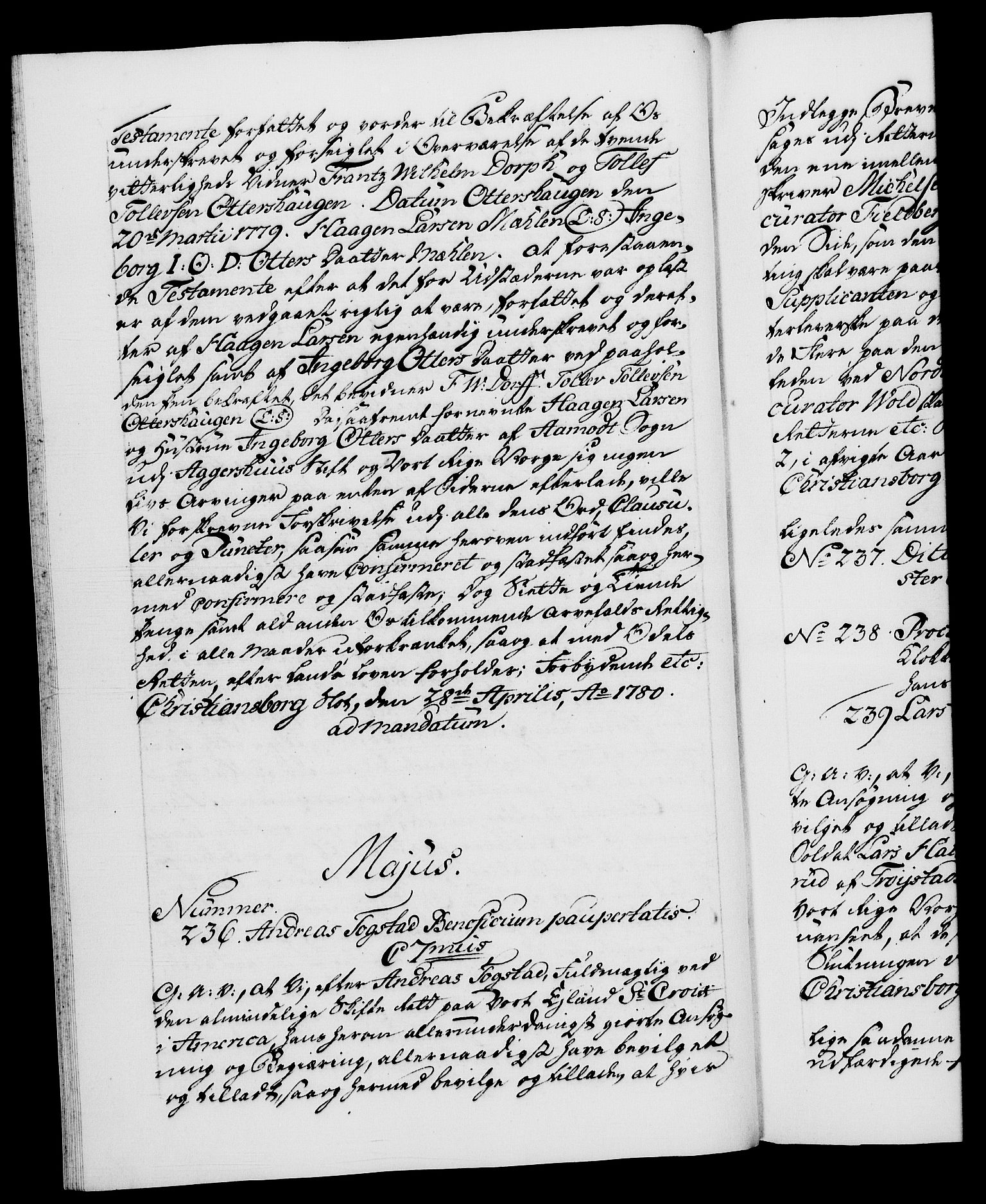 Danske Kanselli 1572-1799, RA/EA-3023/F/Fc/Fca/Fcaa/L0048: Norske registre, 1779-1781, s. 297b