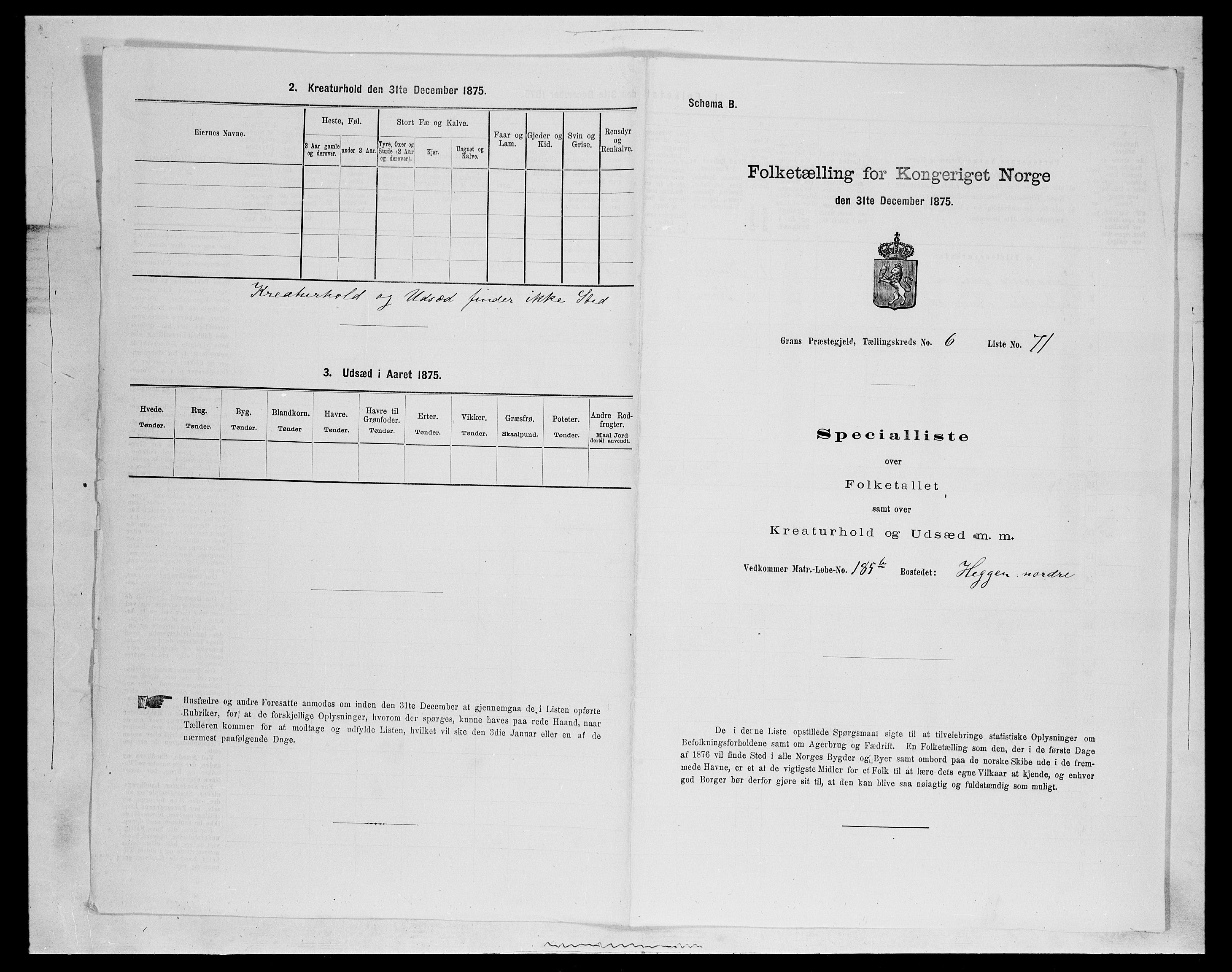 SAH, Folketelling 1875 for 0534P Gran prestegjeld, 1875, s. 1162