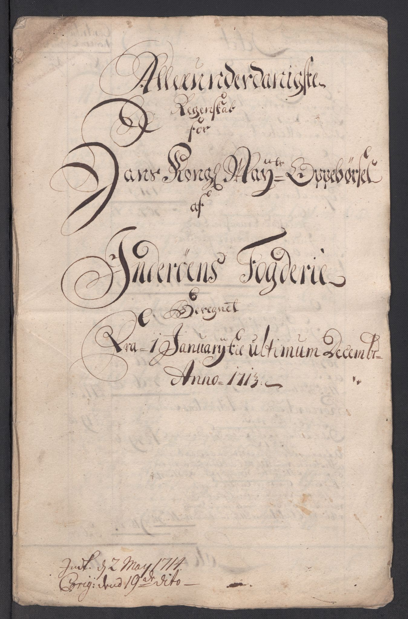 Rentekammeret inntil 1814, Reviderte regnskaper, Fogderegnskap, AV/RA-EA-4092/R63/L4321: Fogderegnskap Inderøy, 1713, s. 11