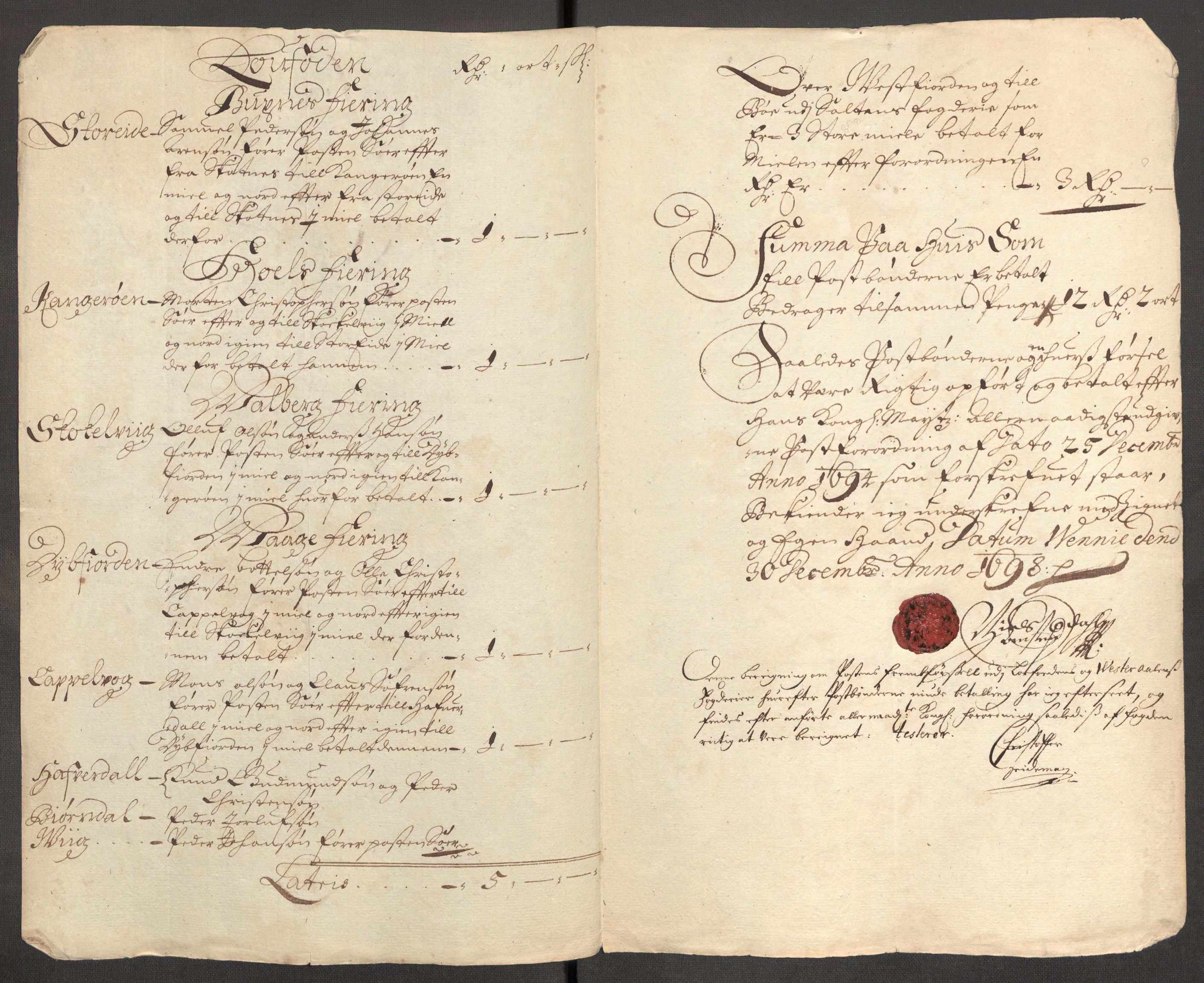 Rentekammeret inntil 1814, Reviderte regnskaper, Fogderegnskap, RA/EA-4092/R67/L4678: Fogderegnskap Vesterålen, Andenes og Lofoten, 1696-1708, s. 258