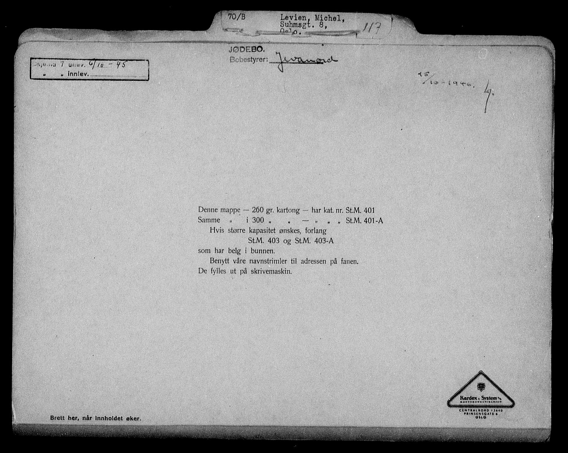 Justisdepartementet, Tilbakeføringskontoret for inndratte formuer, AV/RA-S-1564/H/Hc/Hcc/L0956: --, 1945-1947, s. 514
