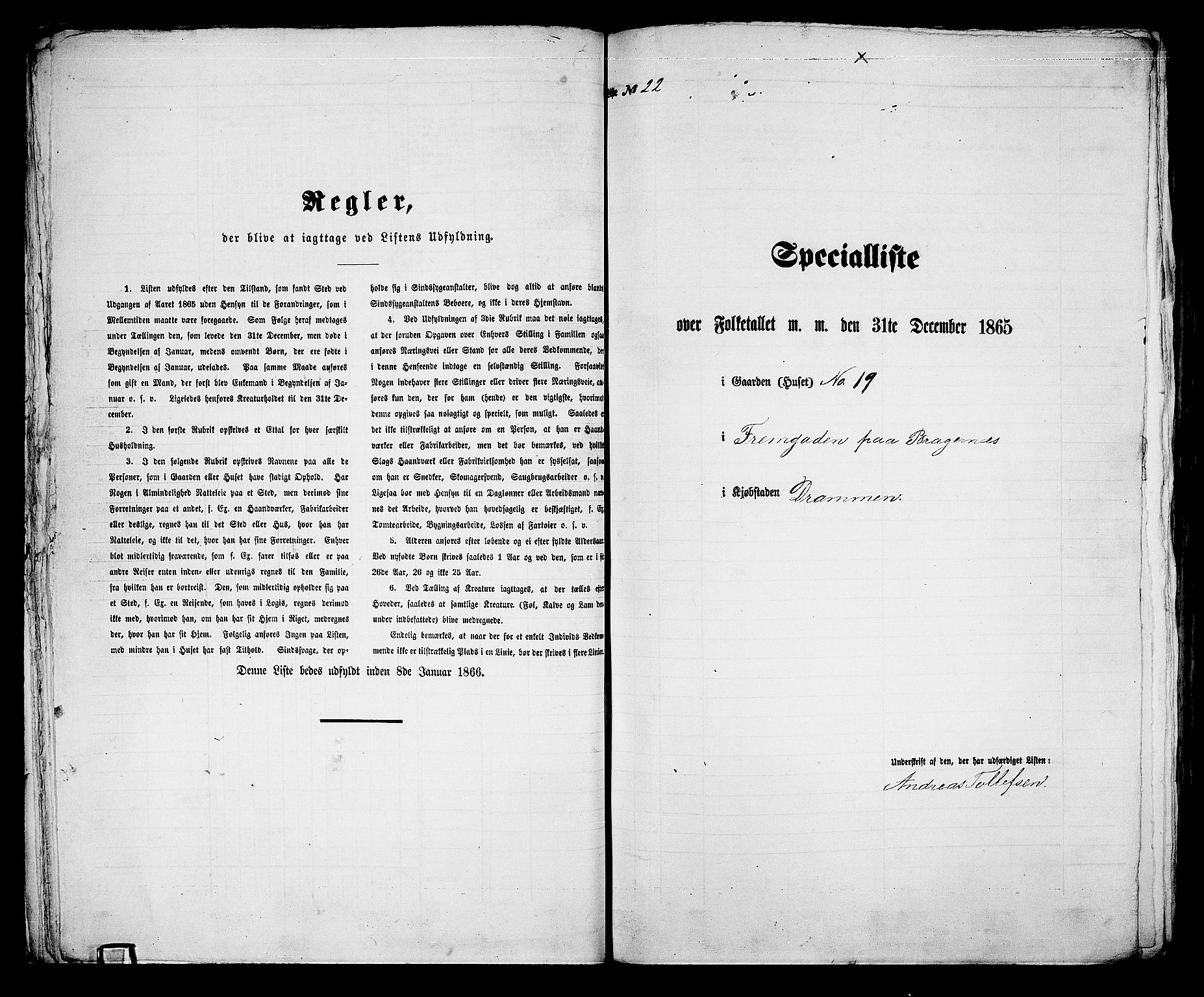 RA, Folketelling 1865 for 0602aB Bragernes prestegjeld i Drammen kjøpstad, 1865, s. 61