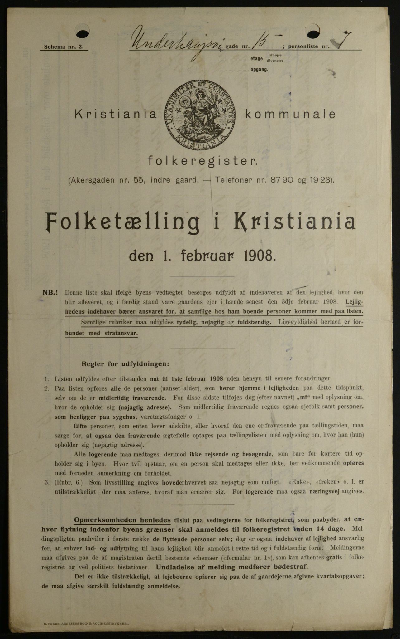 OBA, Kommunal folketelling 1.2.1908 for Kristiania kjøpstad, 1908, s. 107637