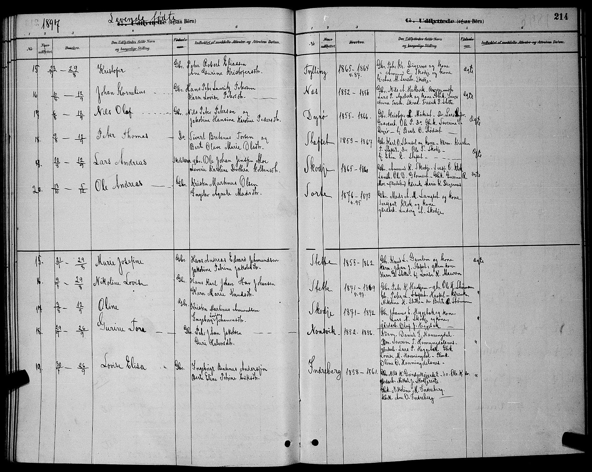 Ministerialprotokoller, klokkerbøker og fødselsregistre - Møre og Romsdal, AV/SAT-A-1454/524/L0365: Klokkerbok nr. 524C06, 1880-1899, s. 214