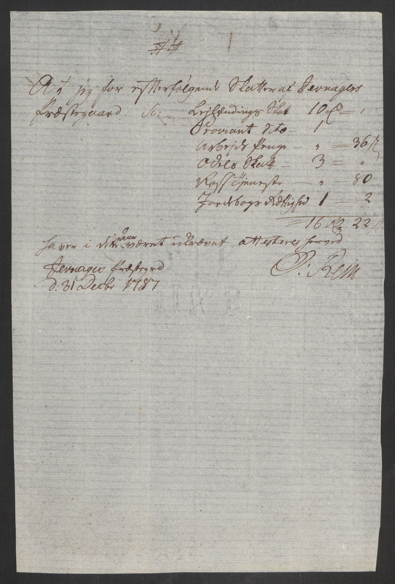 Rentekammeret inntil 1814, Reviderte regnskaper, Fogderegnskap, AV/RA-EA-4092/R19/L1374: Fogderegnskap Toten, Hadeland og Vardal, 1787, s. 261