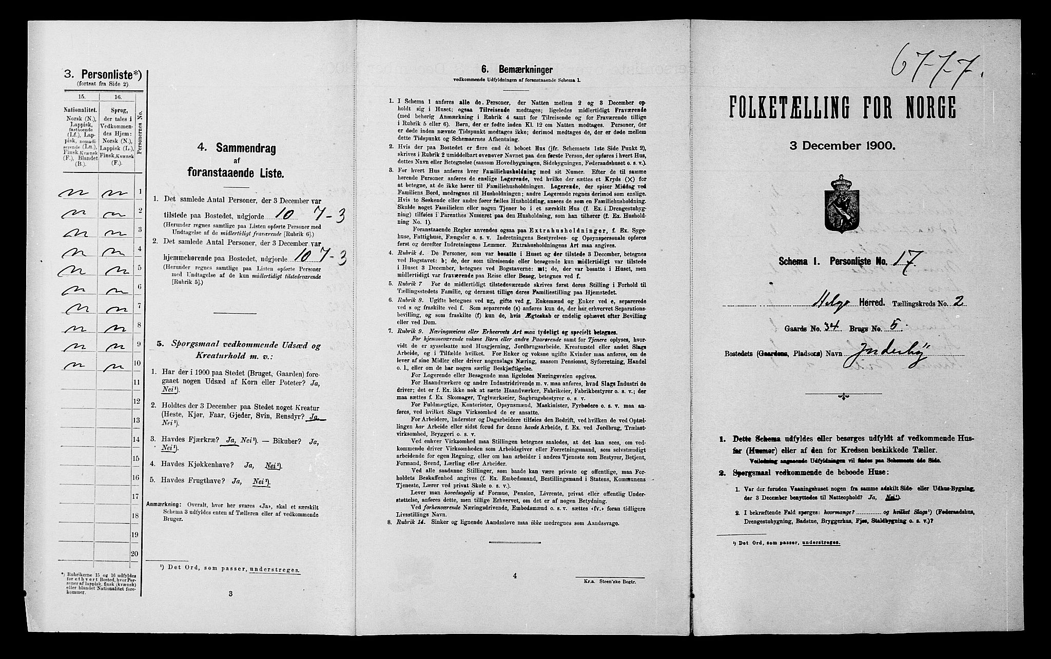 SATØ, Folketelling 1900 for 1935 Helgøy herred, 1900, s. 154