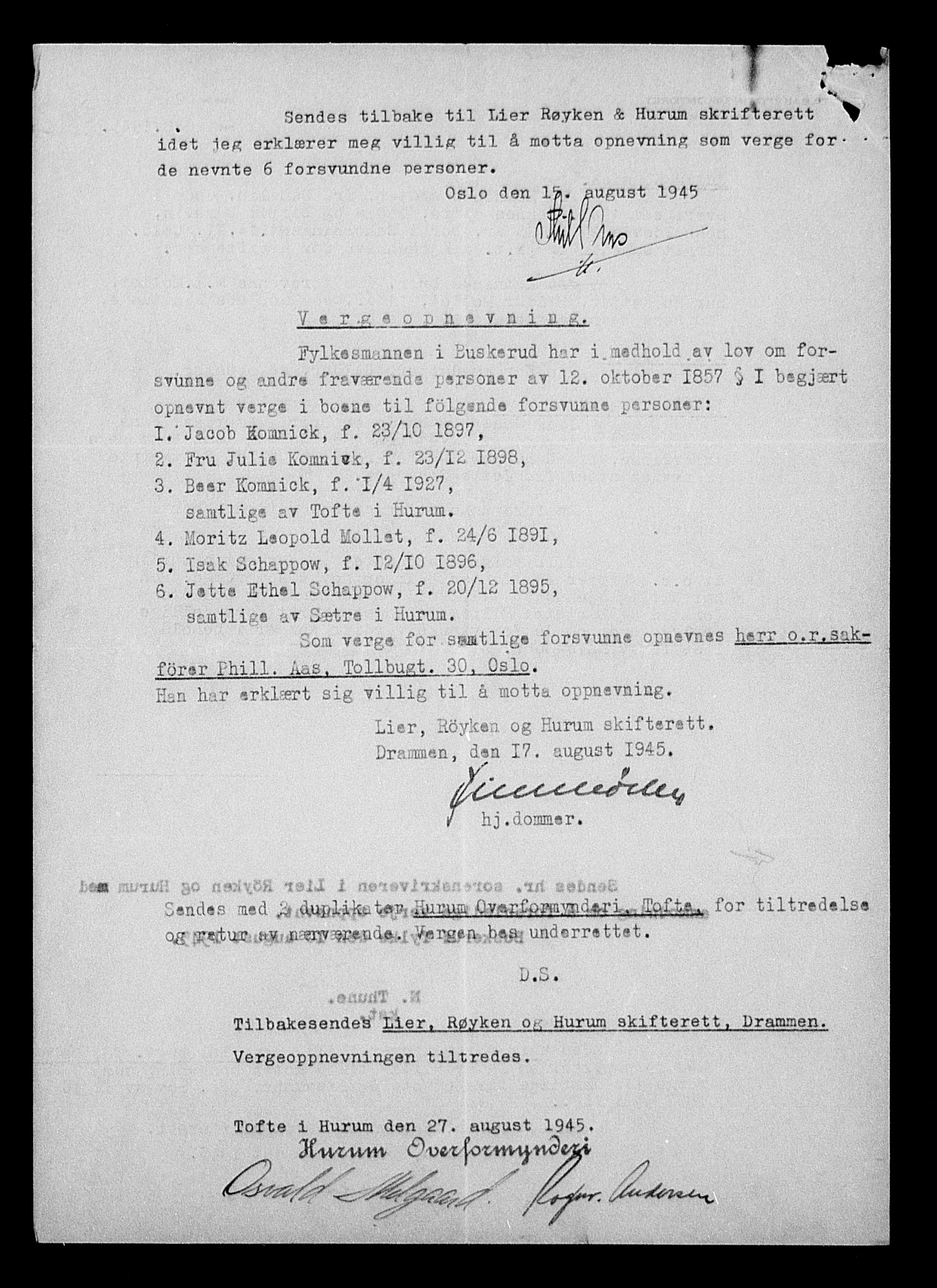 Justisdepartementet, Tilbakeføringskontoret for inndratte formuer, AV/RA-S-1564/H/Hc/Hcd/L1002: --, 1945-1947, s. 92