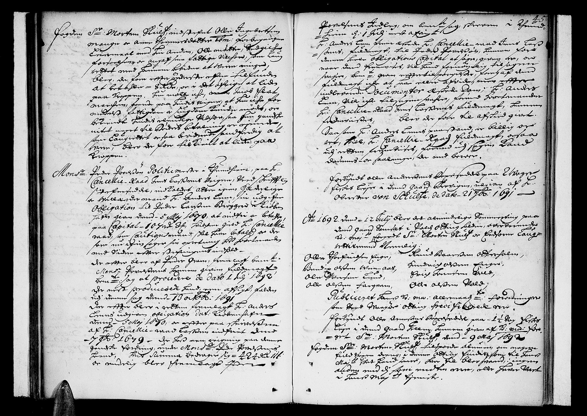 Romsdal sorenskriveri, SAT/A-4149/1/1/1A/L0002: Tingbok, 1690-1693, s. 44b-45a