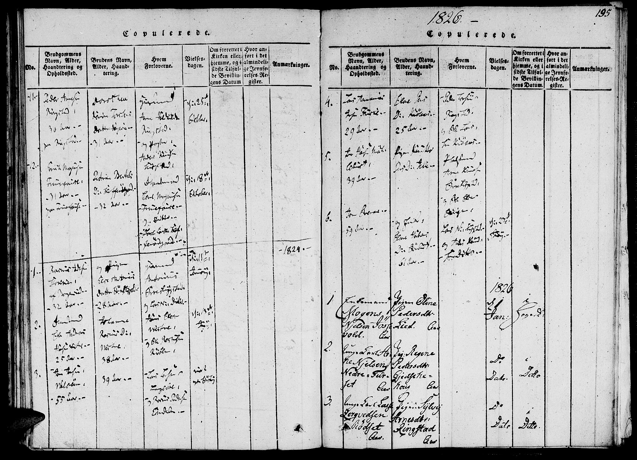 Ministerialprotokoller, klokkerbøker og fødselsregistre - Møre og Romsdal, AV/SAT-A-1454/520/L0273: Ministerialbok nr. 520A03, 1817-1826, s. 195