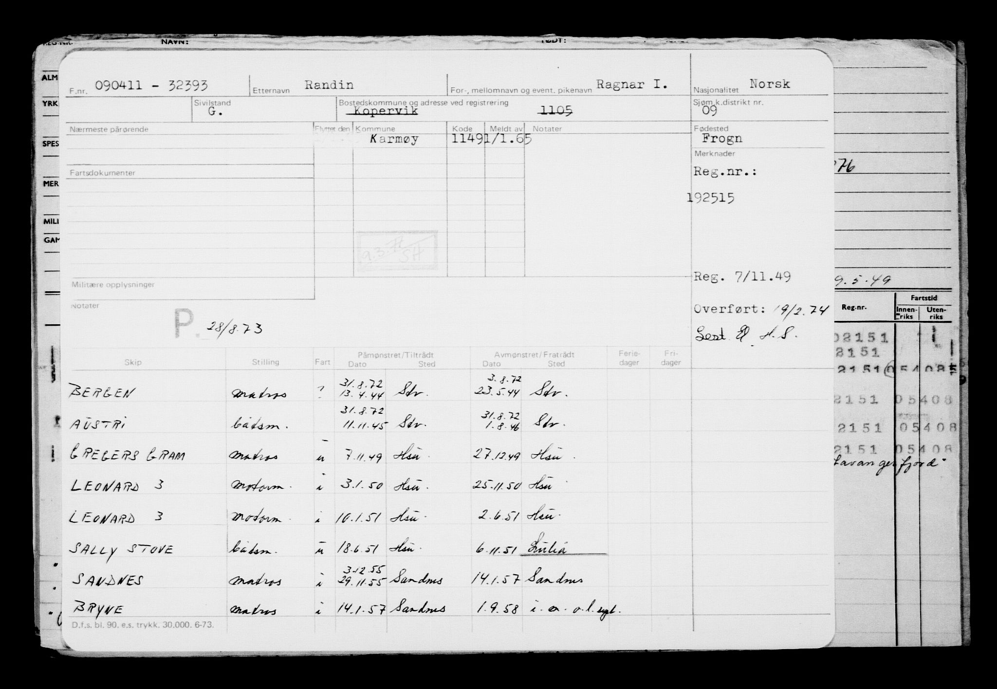 Direktoratet for sjømenn, AV/RA-S-3545/G/Gb/L0095: Hovedkort, 1911, s. 140