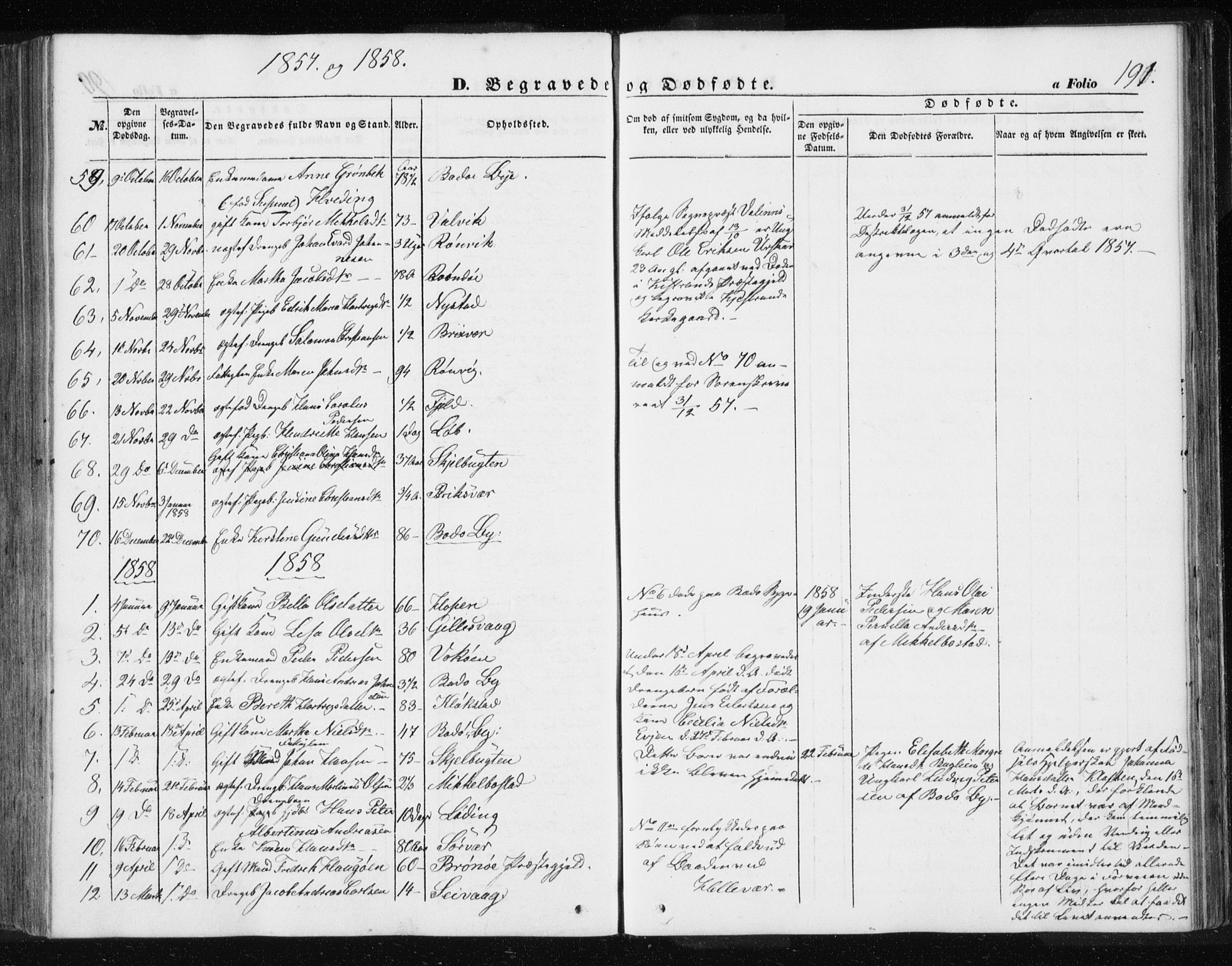 Ministerialprotokoller, klokkerbøker og fødselsregistre - Nordland, AV/SAT-A-1459/801/L0028: Klokkerbok nr. 801C03, 1855-1867, s. 191