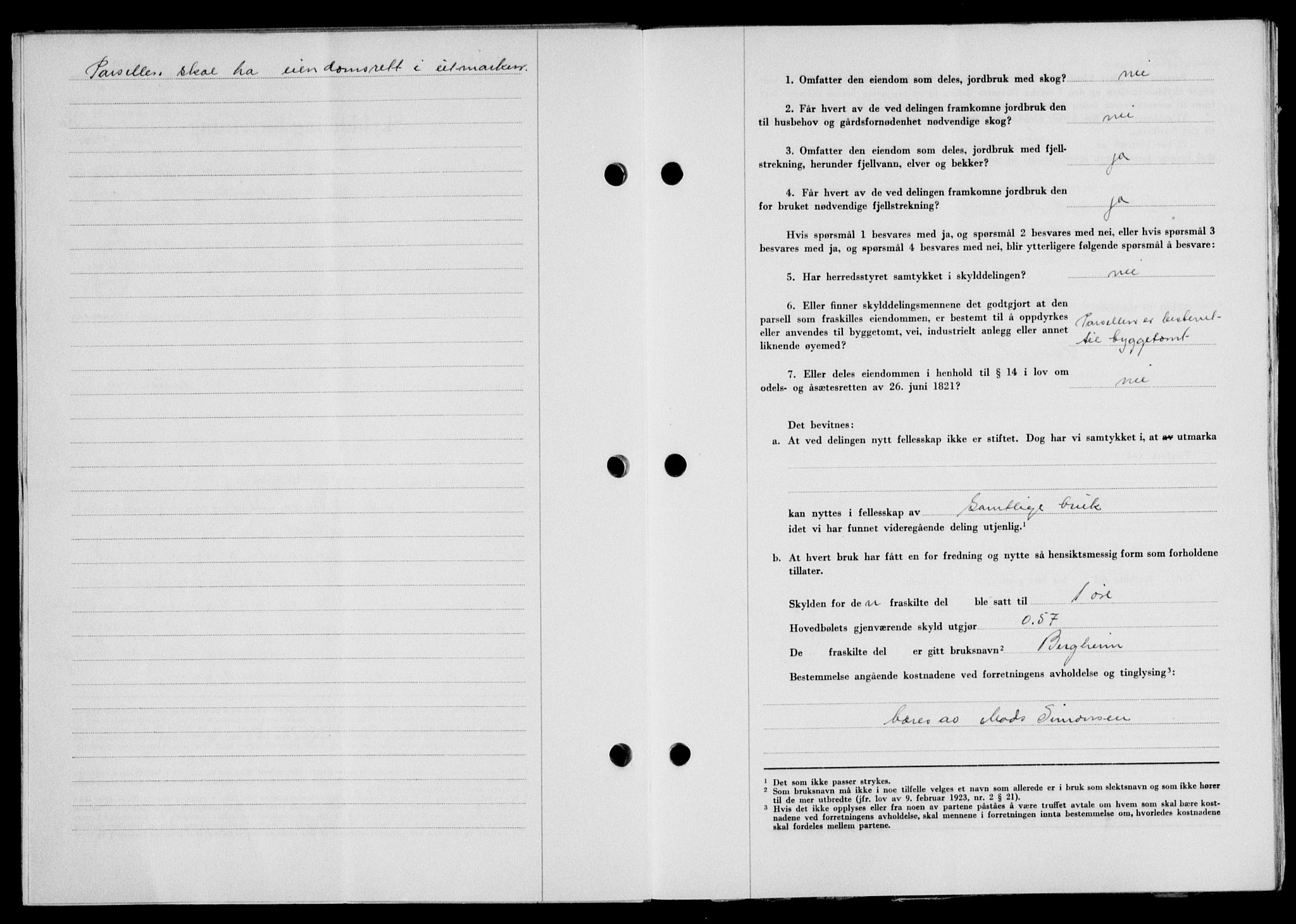 Lofoten sorenskriveri, SAT/A-0017/1/2/2C/L0014a: Pantebok nr. 14a, 1946-1946, Dagboknr: 1311/1946