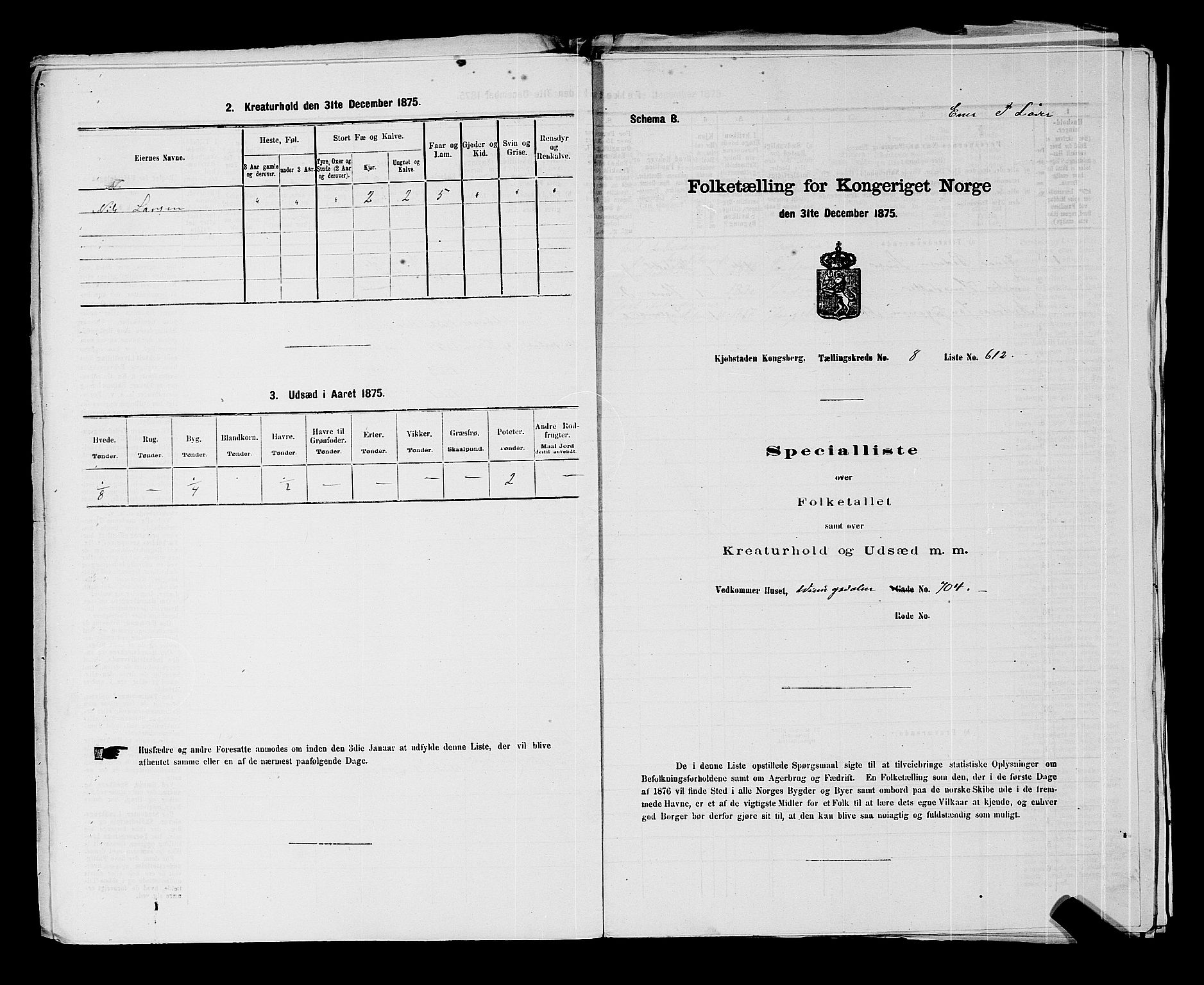 SAKO, Folketelling 1875 for 0604B Kongsberg prestegjeld, Kongsberg kjøpstad, 1875, s. 1351