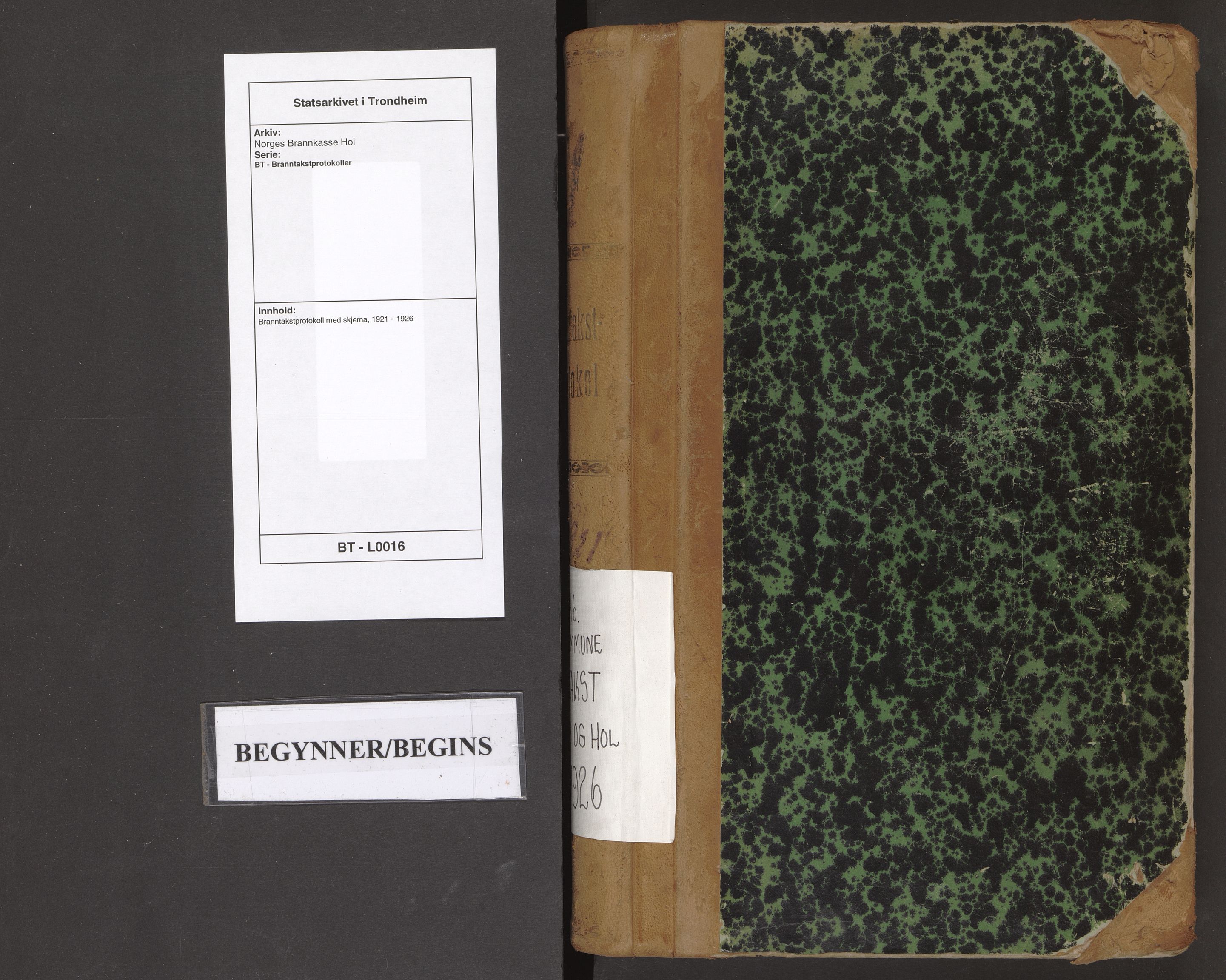 Norges Brannkasse Hol, SAT/A-5601/BT/L0016: Branntakstprotokoll med skjema, 1921-1926