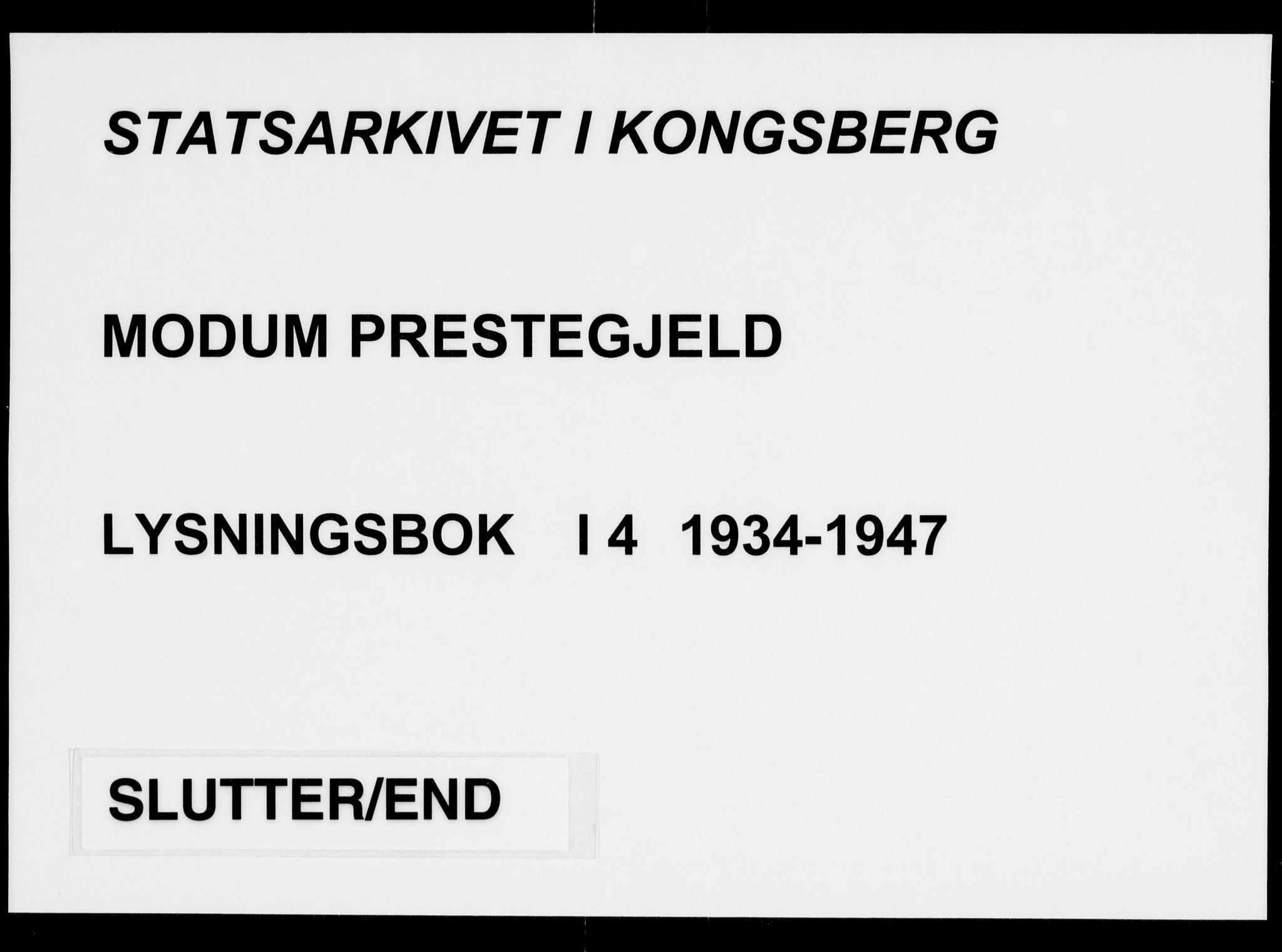 Modum kirkebøker, AV/SAKO-A-234/H/Ha/L0004: Lysningsprotokoll nr. I 4, 1934-1947