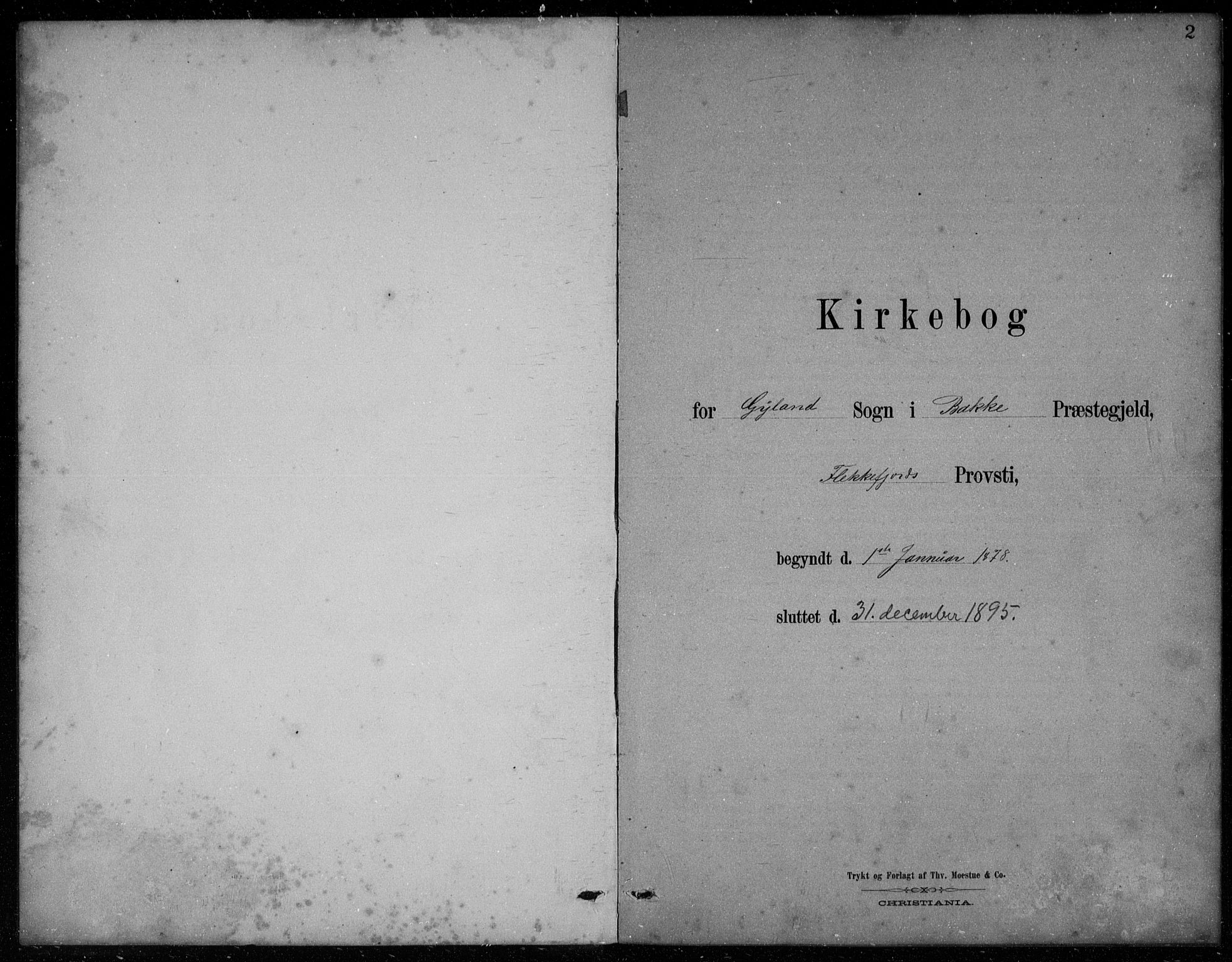 Bakke sokneprestkontor, SAK/1111-0002/F/Fb/Fbb/L0003: Klokkerbok nr. B 3, 1878-1896, s. 2