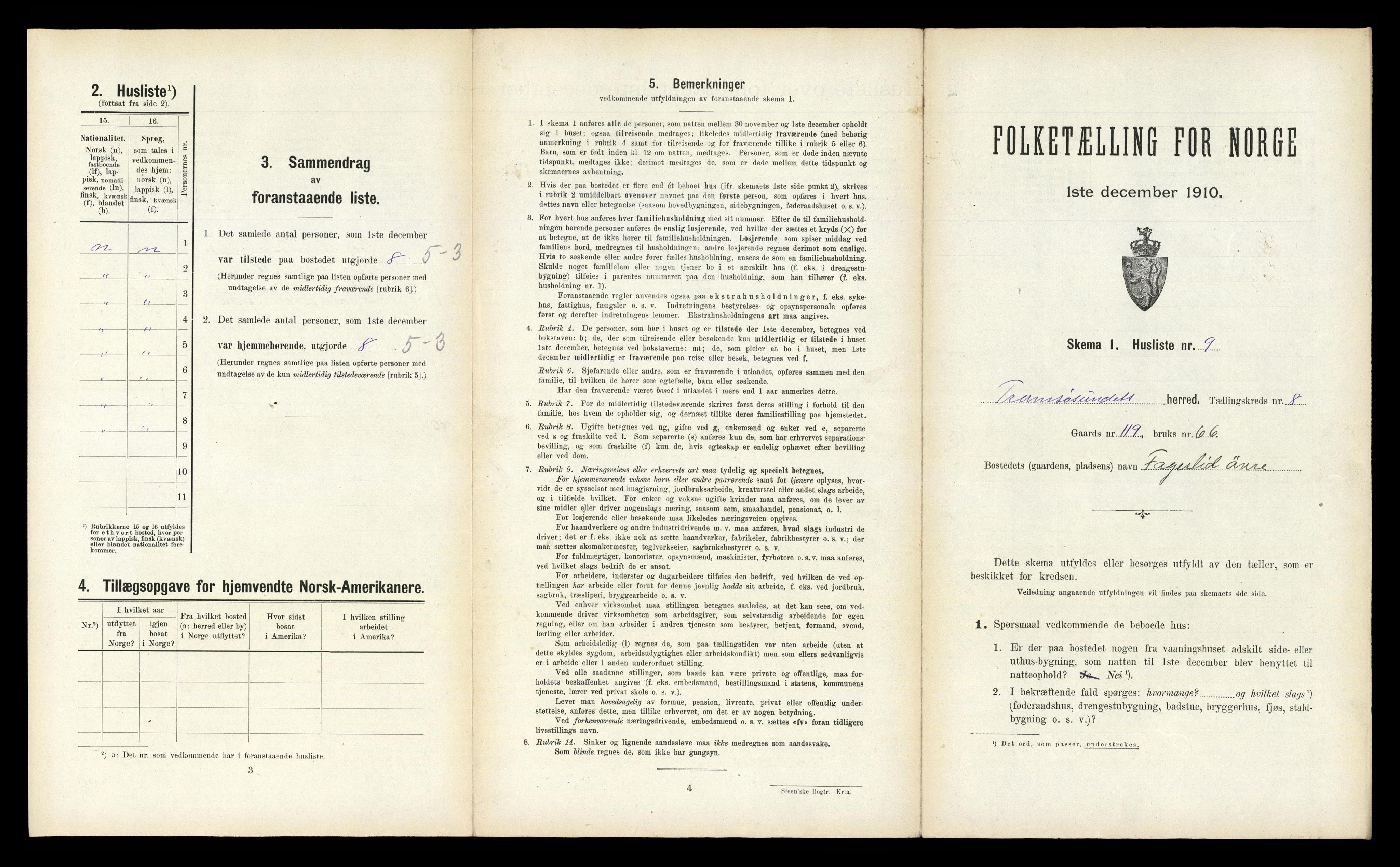 RA, Folketelling 1910 for 1934 Tromsøysund herred, 1910, s. 1445